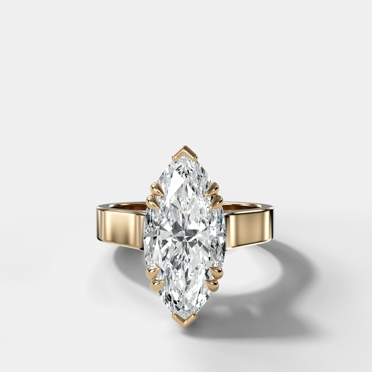 Finest Cathedral Engagement Ring with Marquise Cut Diamond - GOODSTONE