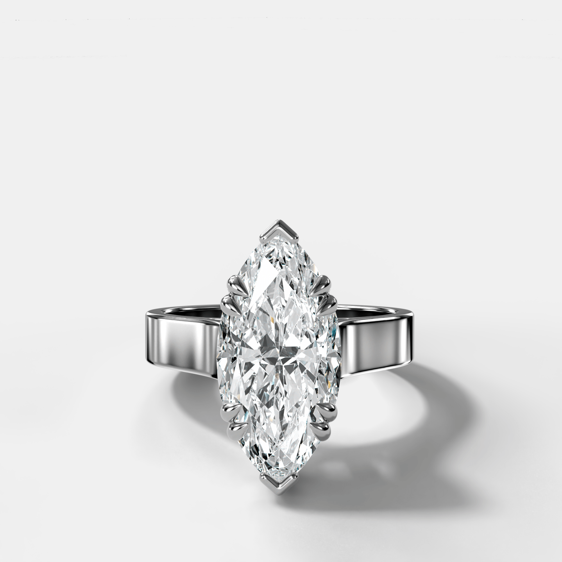 Finest Cathedral Engagement Ring with Marquise Cut Diamond - GOODSTONE