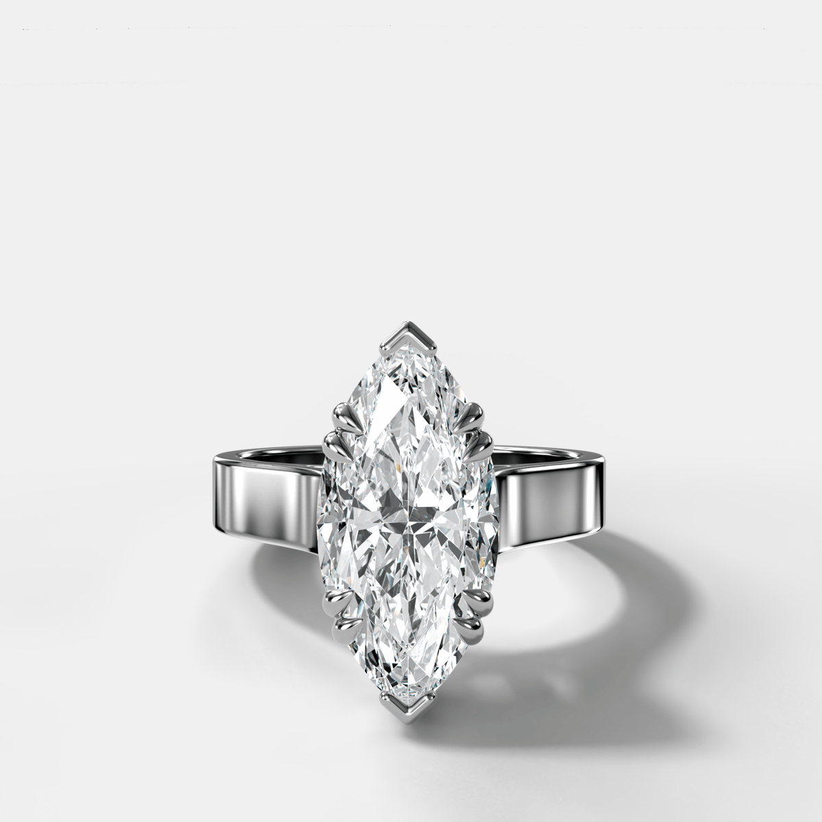 Finest Cathedral Engagement Ring with Marquise Cut Diamond - GOODSTONE