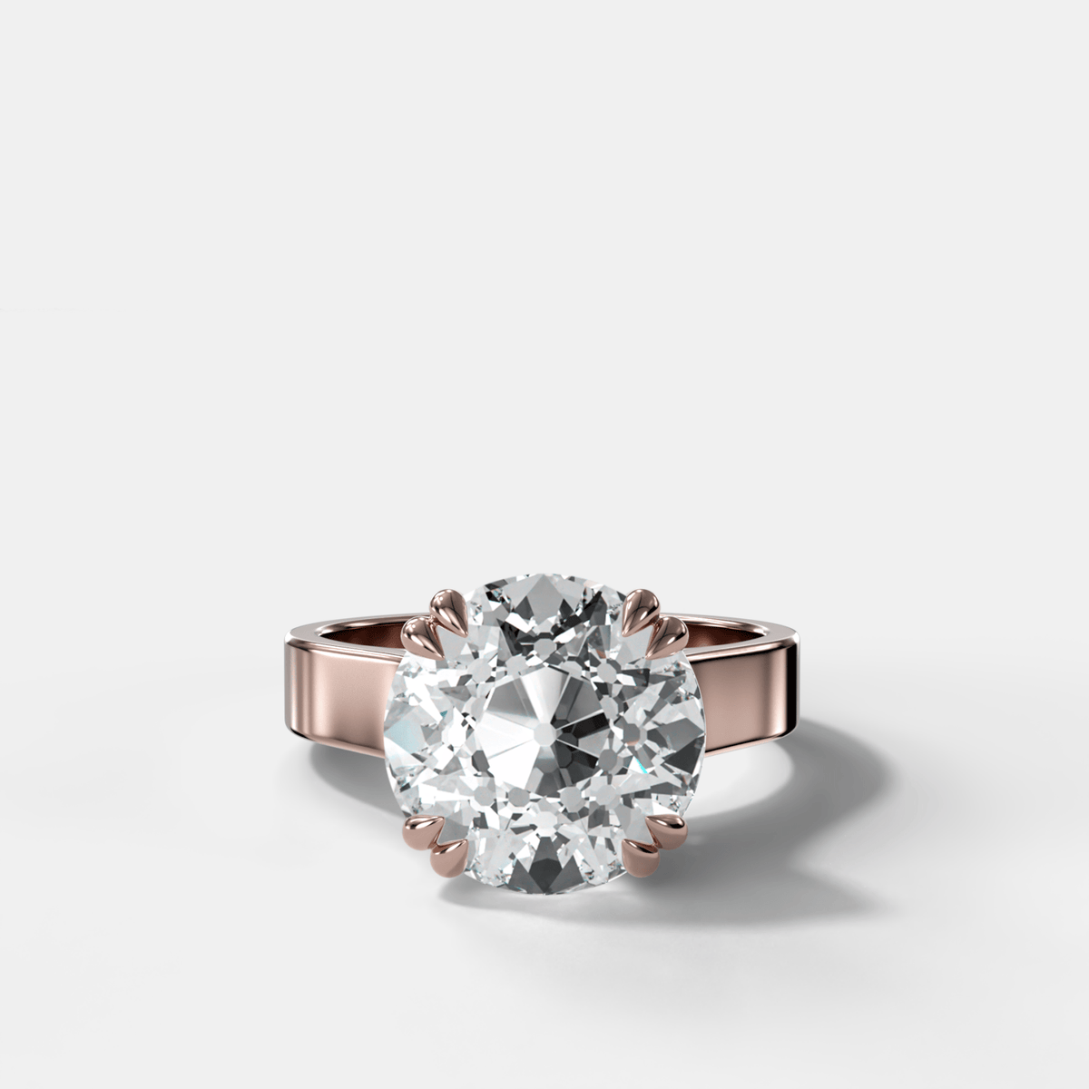 Finest Cathedral Engagement Ring with Old Euro Cut Diamond - GOODSTONE