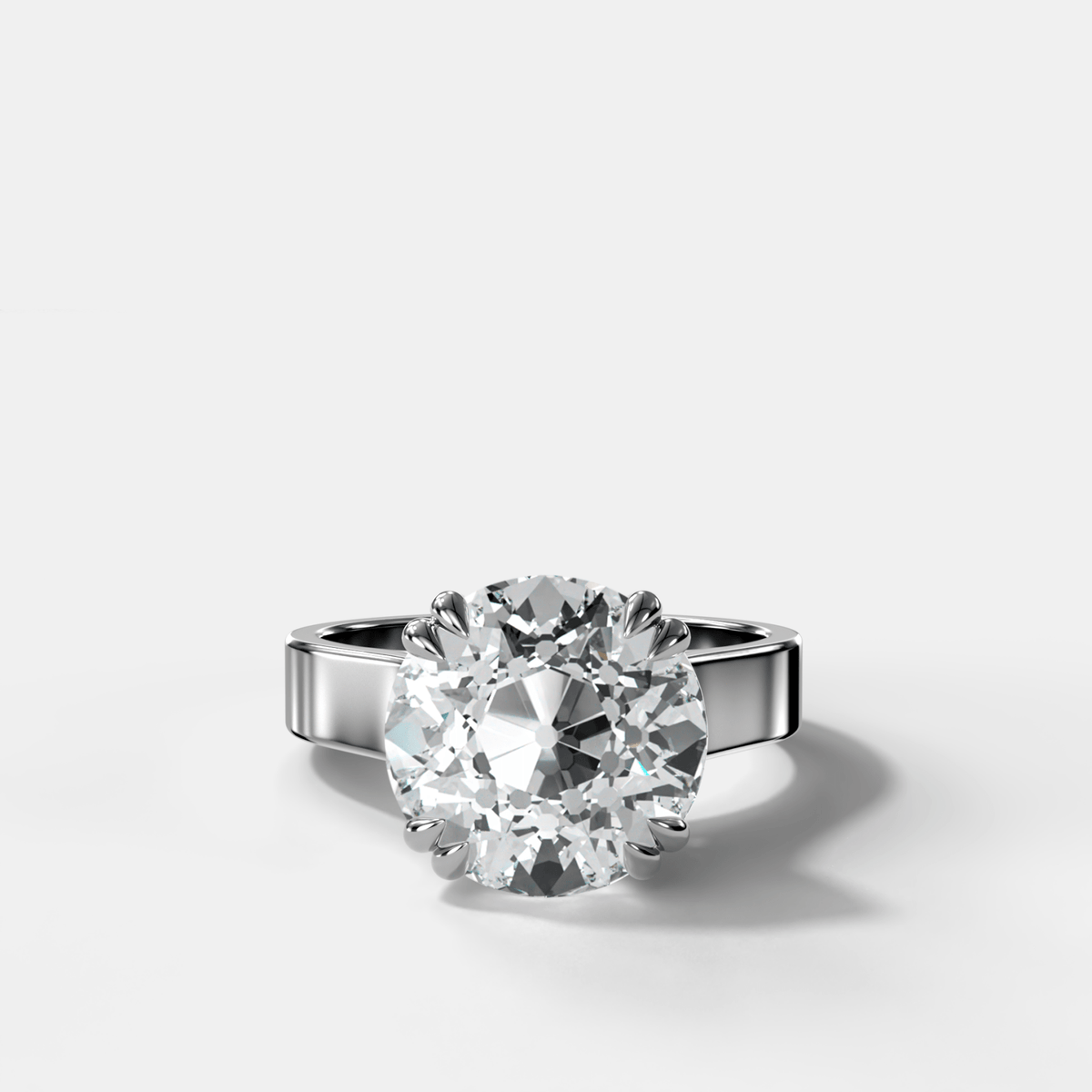 Finest Cathedral Engagement Ring with Old Euro Cut Diamond - GOODSTONE