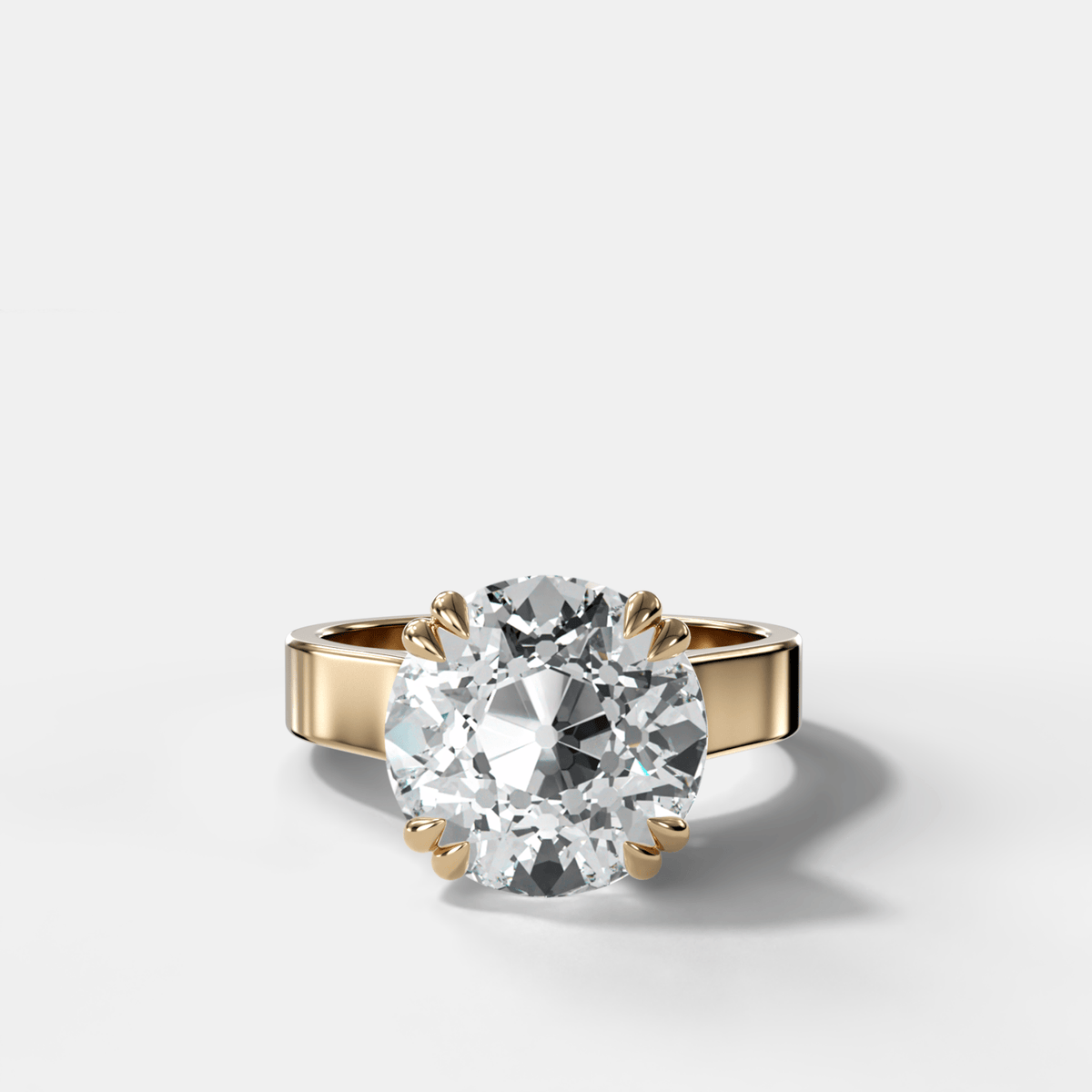 Finest Cathedral Engagement Ring with Old Euro Cut Diamond - GOODSTONE