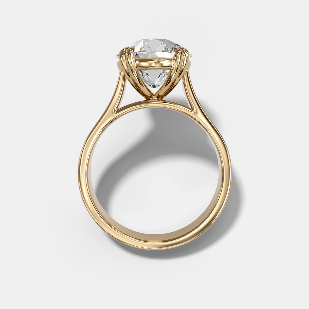 Finest Cathedral Engagement Ring with Old Euro Cut Diamond - GOODSTONE
