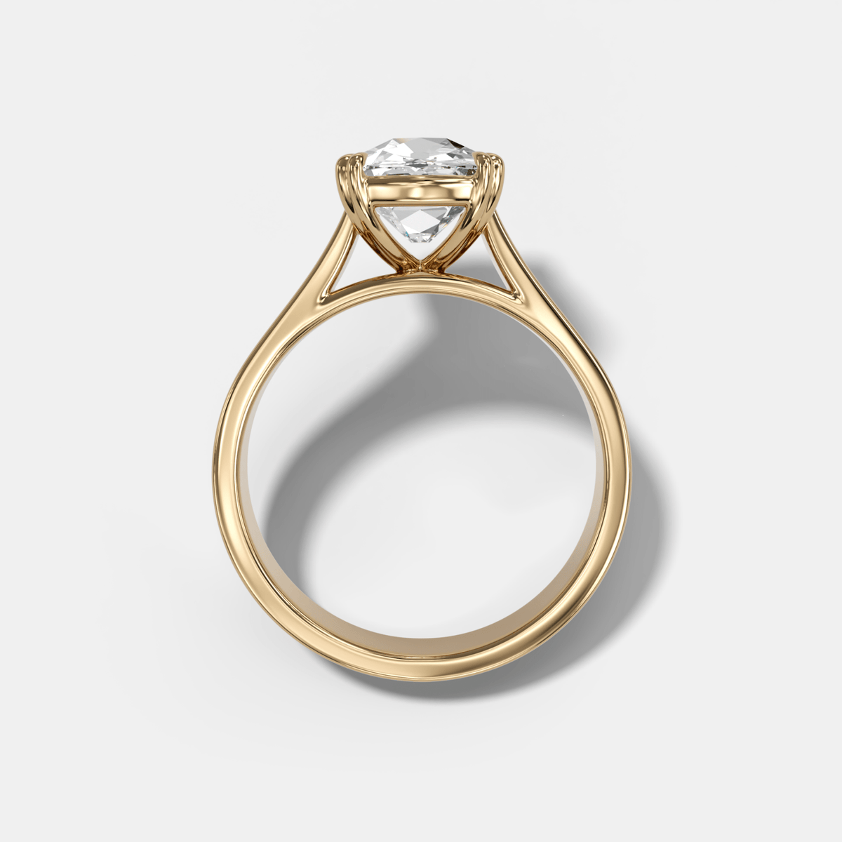Finest Cathedral Engagement Ring with Old Mine Cut Diamond - GOODSTONE