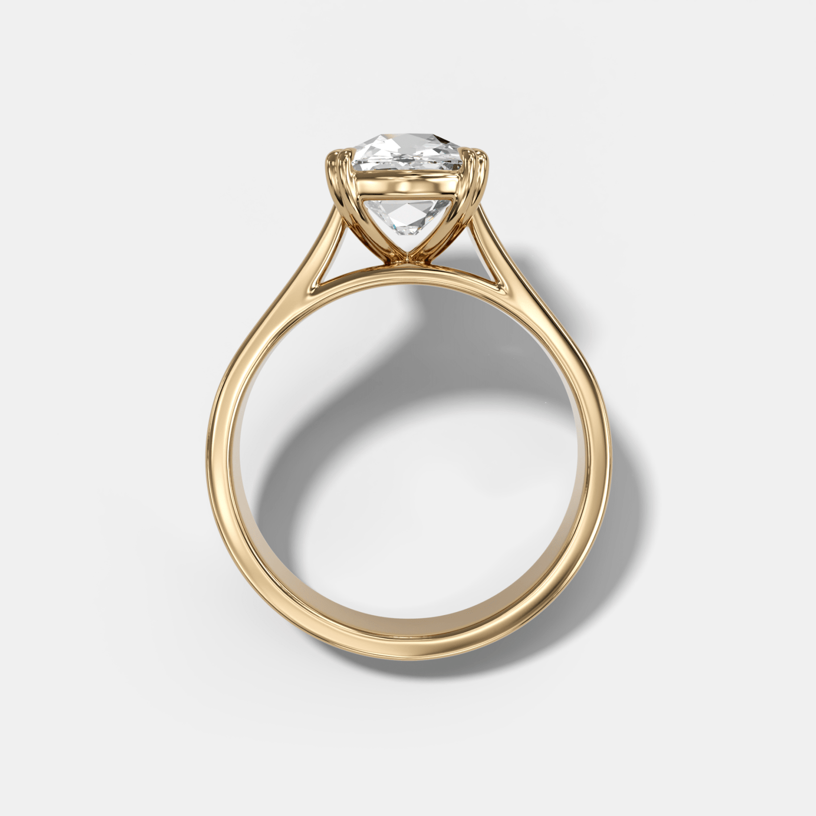 Finest Cathedral Engagement Ring with Old Mine Cut Diamond - GOODSTONE