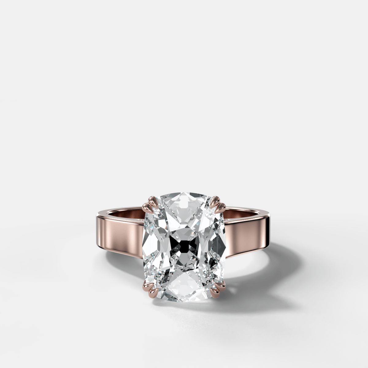 Finest Cathedral Engagement Ring with Old Mine Cut Diamond - GOODSTONE