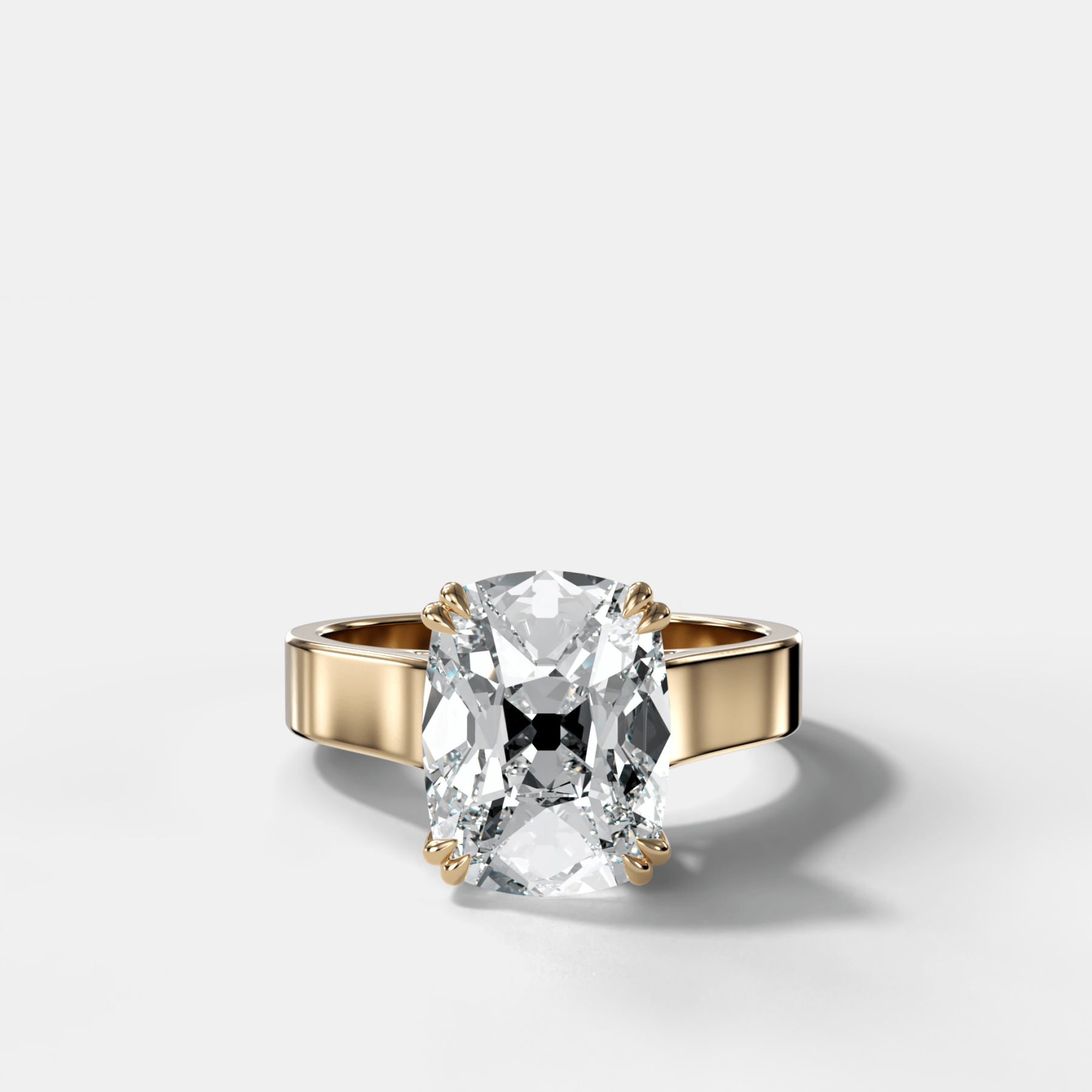 Finest Cathedral Engagement Ring with Old Mine Cut Diamond - GOODSTONE