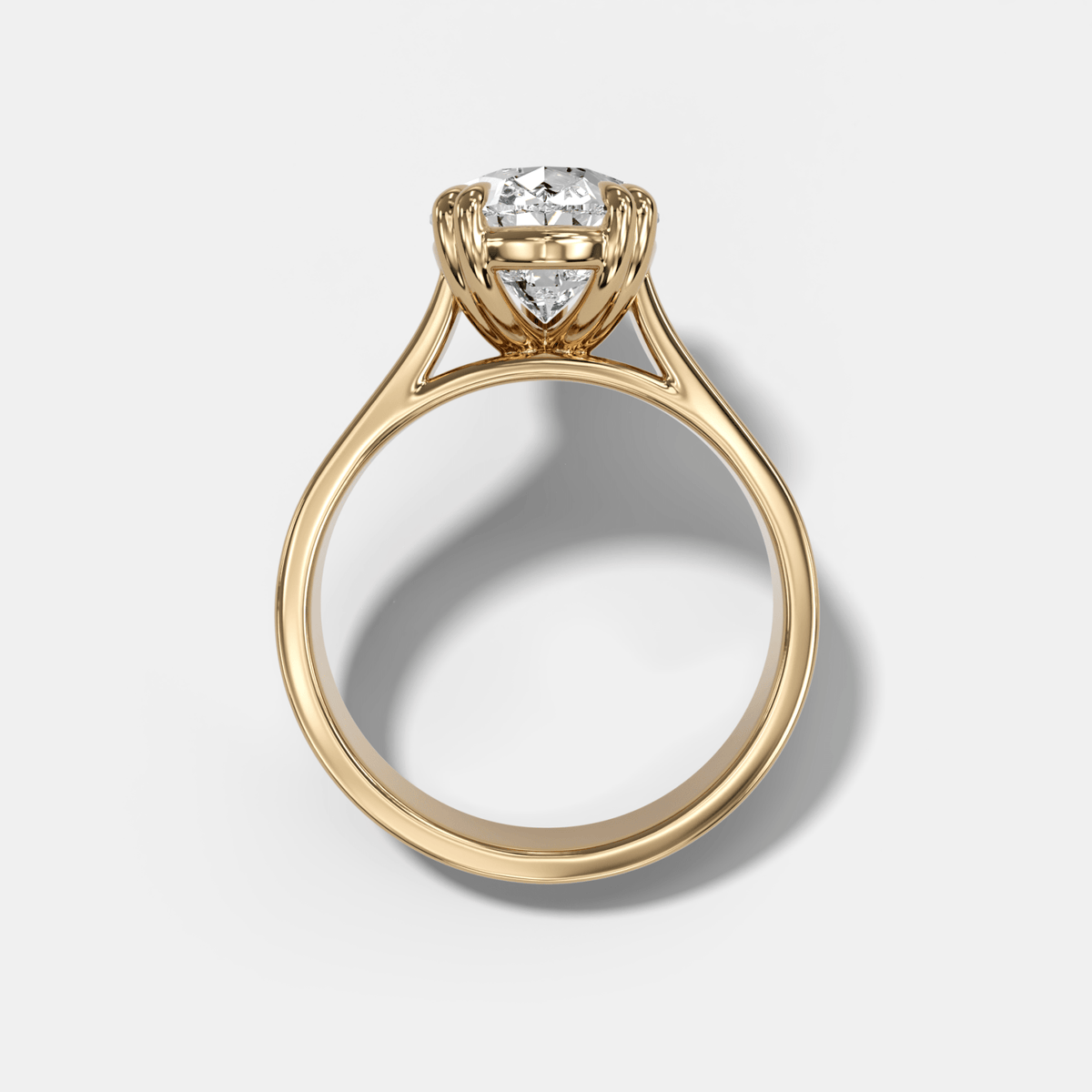 Finest Cathedral Engagement Ring with Pear Cut Diamond - GOODSTONE