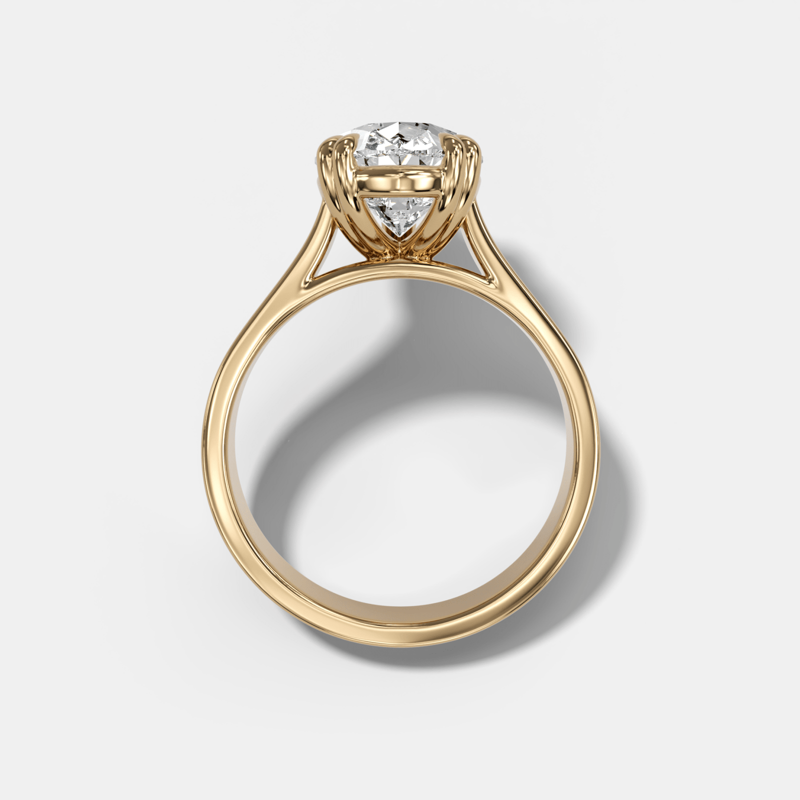 Finest Cathedral Engagement Ring with Pear Cut Diamond - GOODSTONE