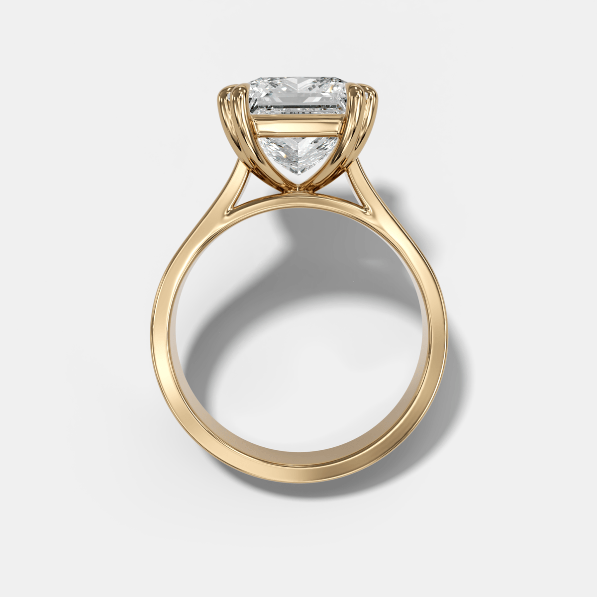 Finest Cathedral Engagement Ring with Princess Cut Diamond - GOODSTONE
