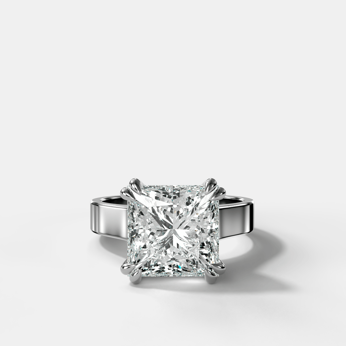 Finest Cathedral Engagement Ring with Princess Cut Diamond - GOODSTONE