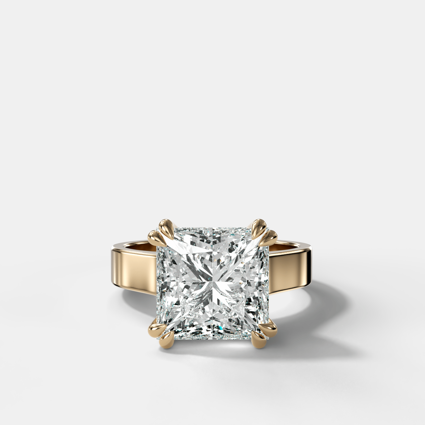 Finest Cathedral Engagement Ring with Princess Cut Diamond - GOODSTONE