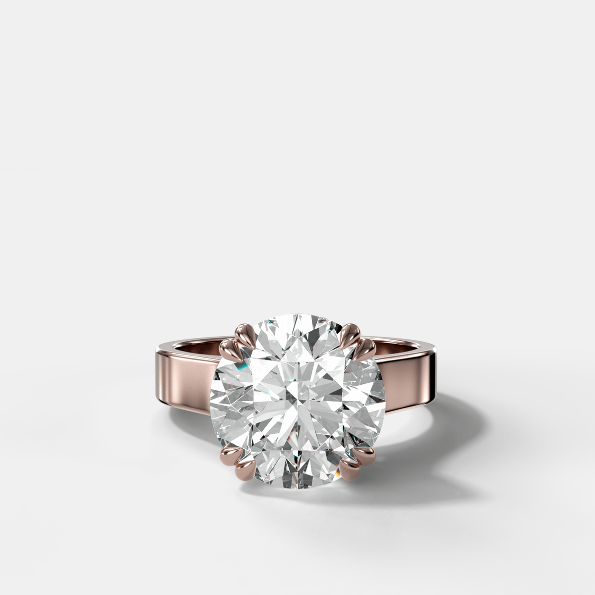 Finest Cathedral Engagement Ring with Round Cut Diamond - GOODSTONE