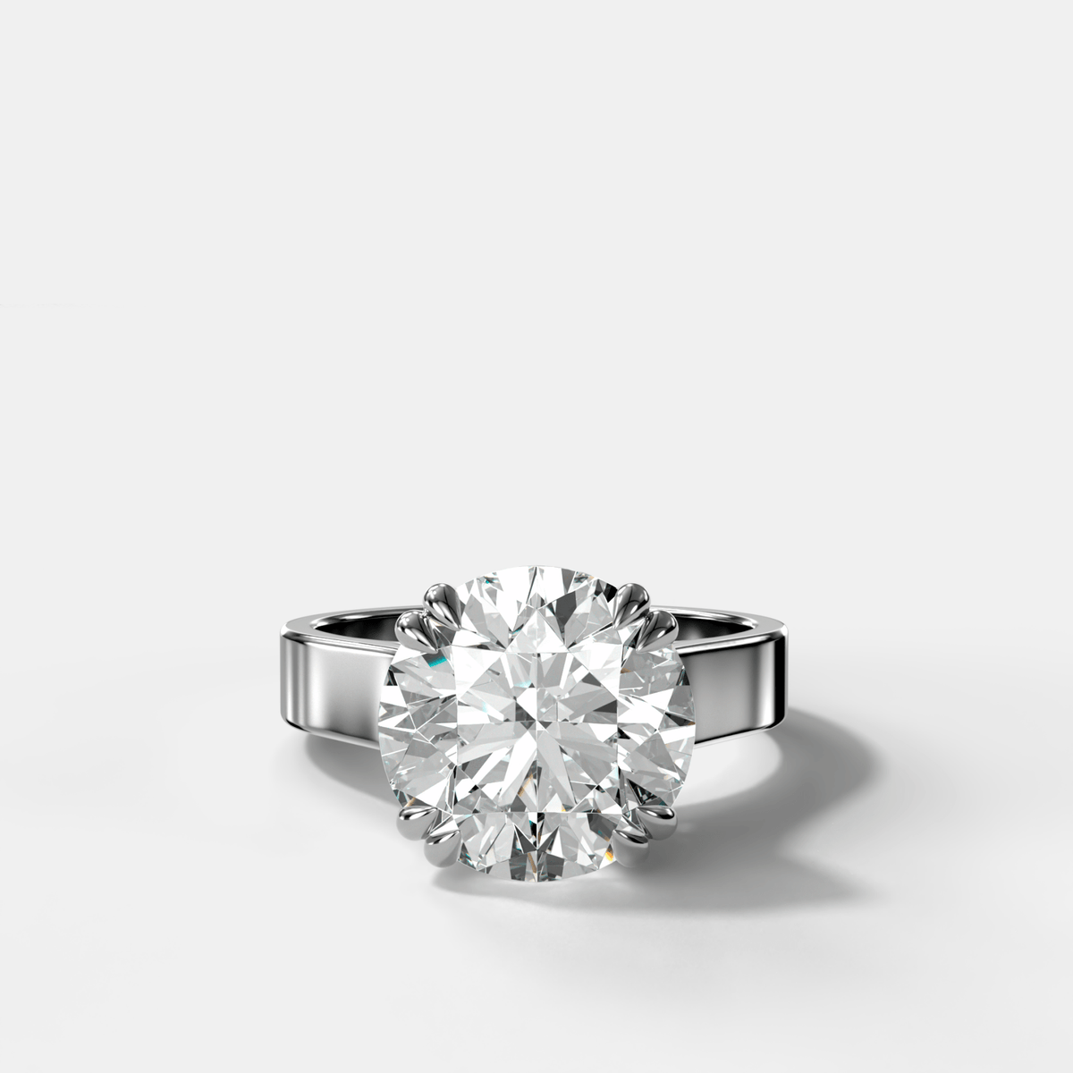 Finest Cathedral Engagement Ring with Round Cut Diamond - GOODSTONE