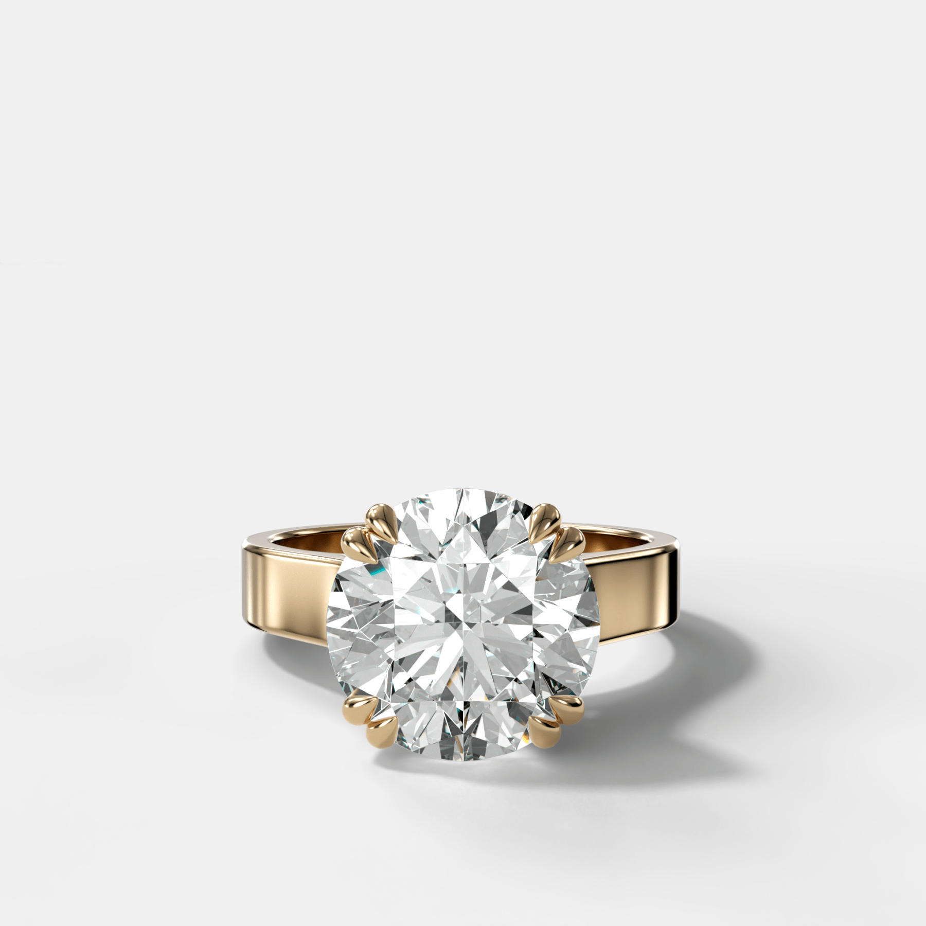 Finest Cathedral Engagement Ring with Round Cut Diamond - GOODSTONE
