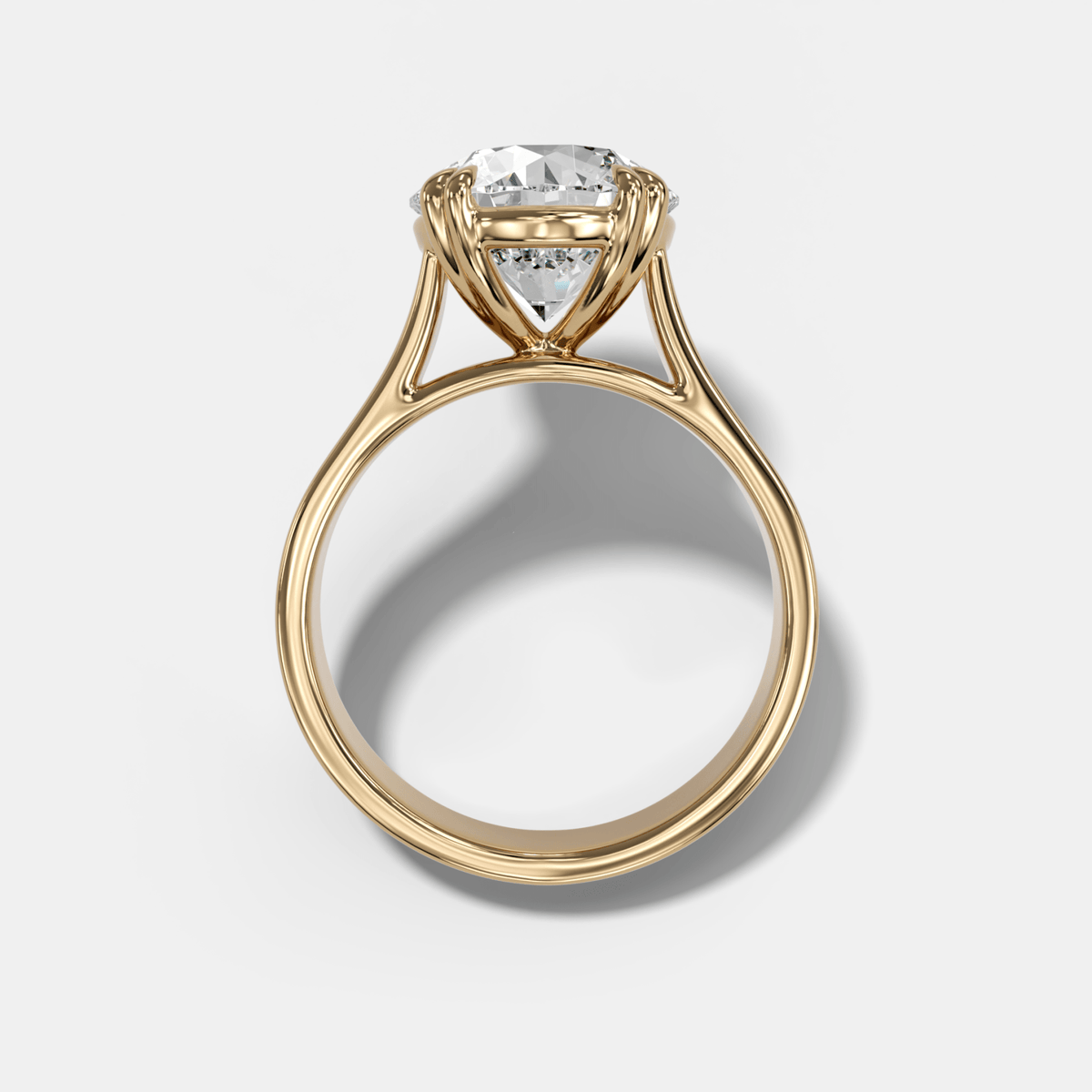 Finest Cathedral Engagement Ring with Round Cut Diamond - GOODSTONE