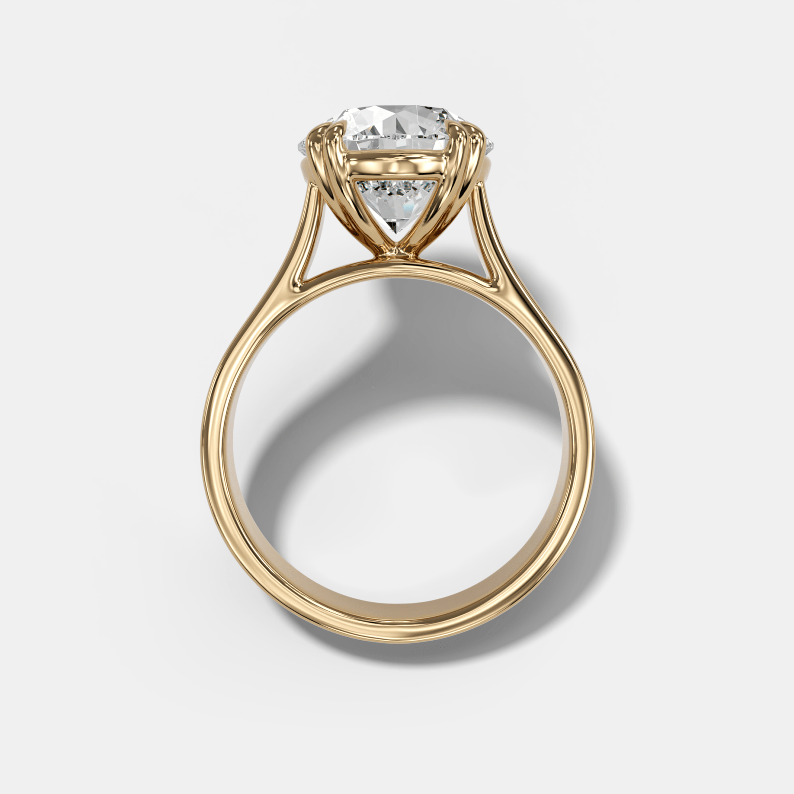Finest Cathedral Engagement Ring with Round Cut Diamond - GOODSTONE