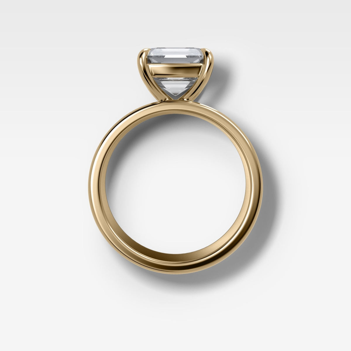 Finest Cigar Band Engagement Ring with Asscher Cut Diamond - GOODSTONE