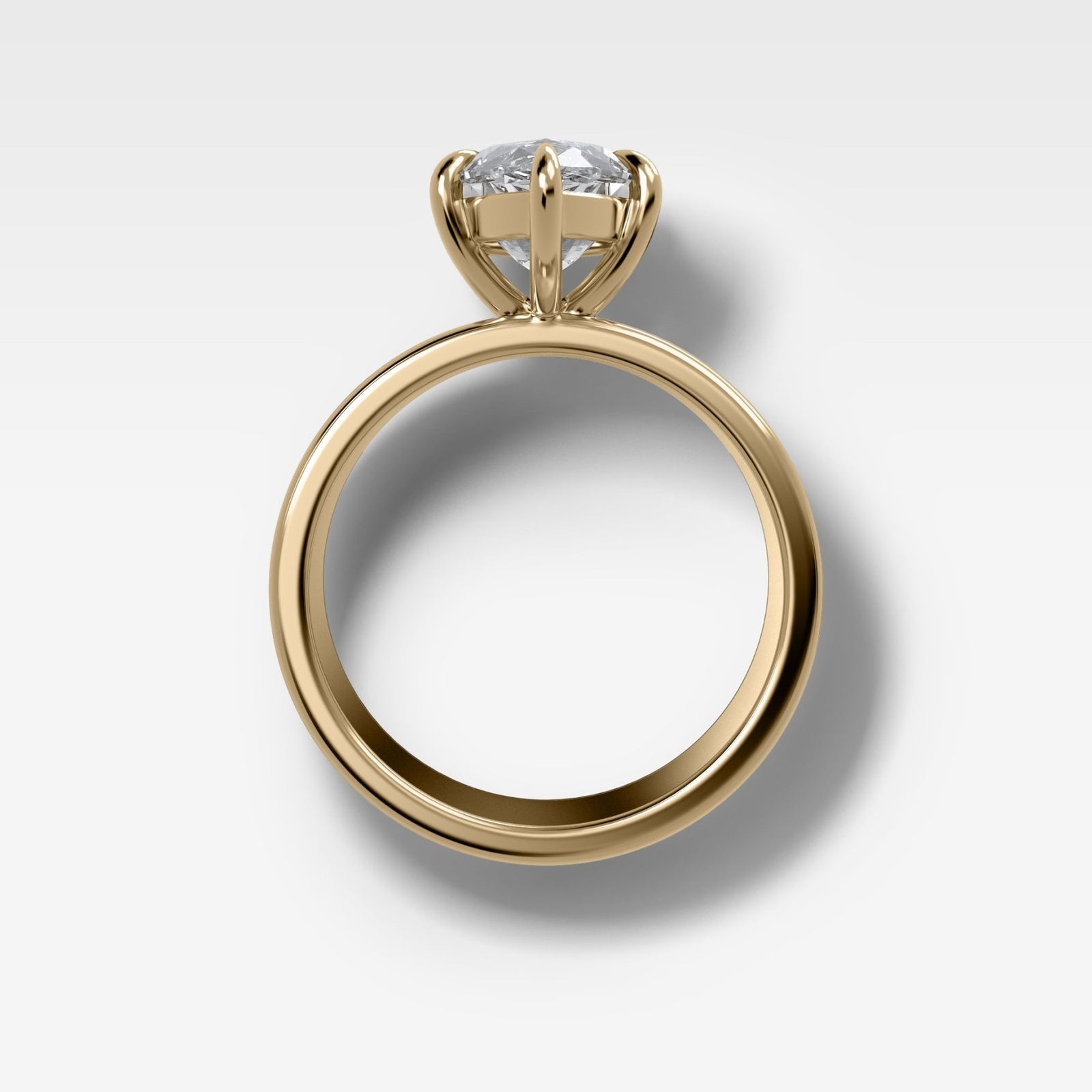 Finest Cigar Band Engagement Ring with Marquise Cut Diamond - GOODSTONE