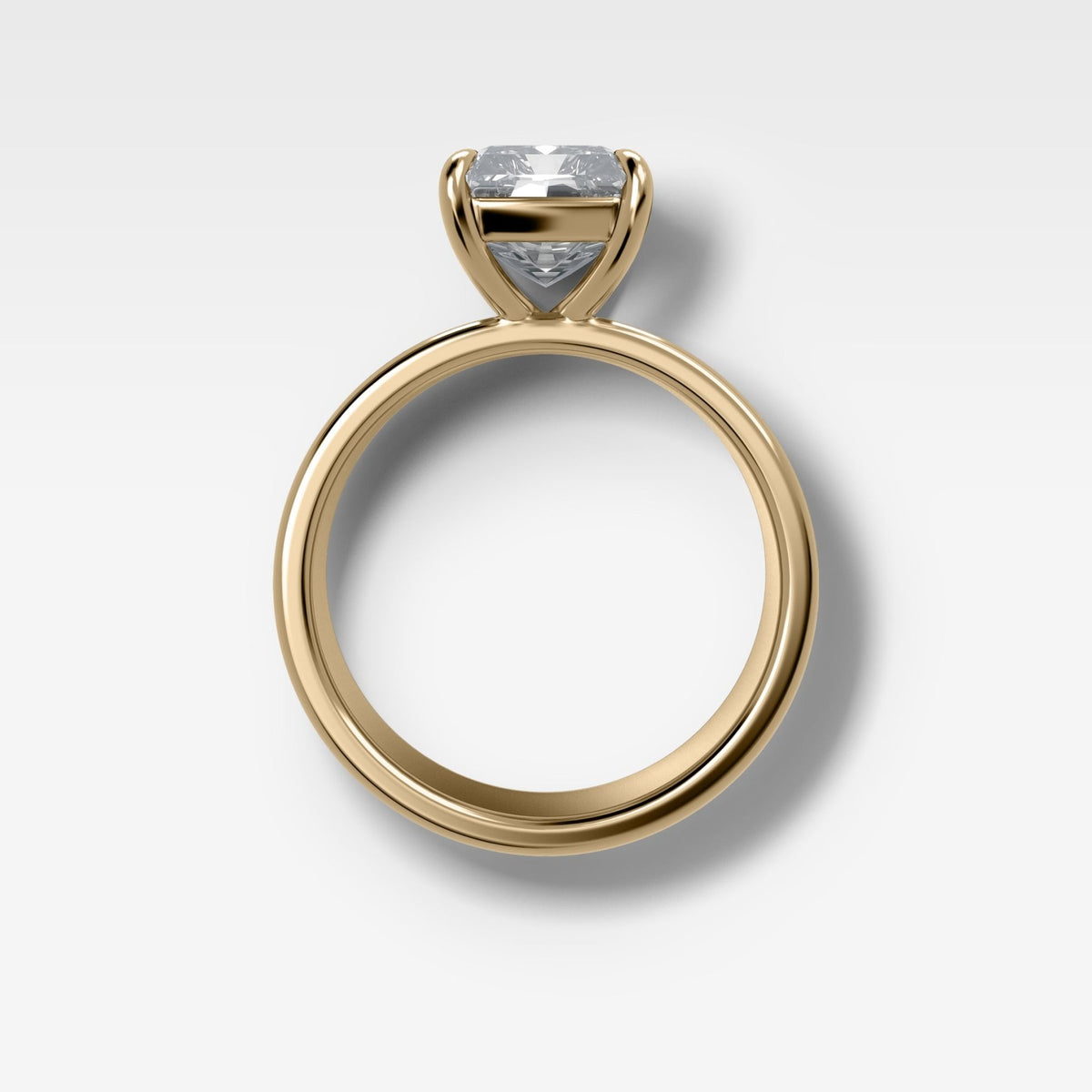 Finest Cigar Band Engagement Ring with Radiant Cut Diamond - GOODSTONE