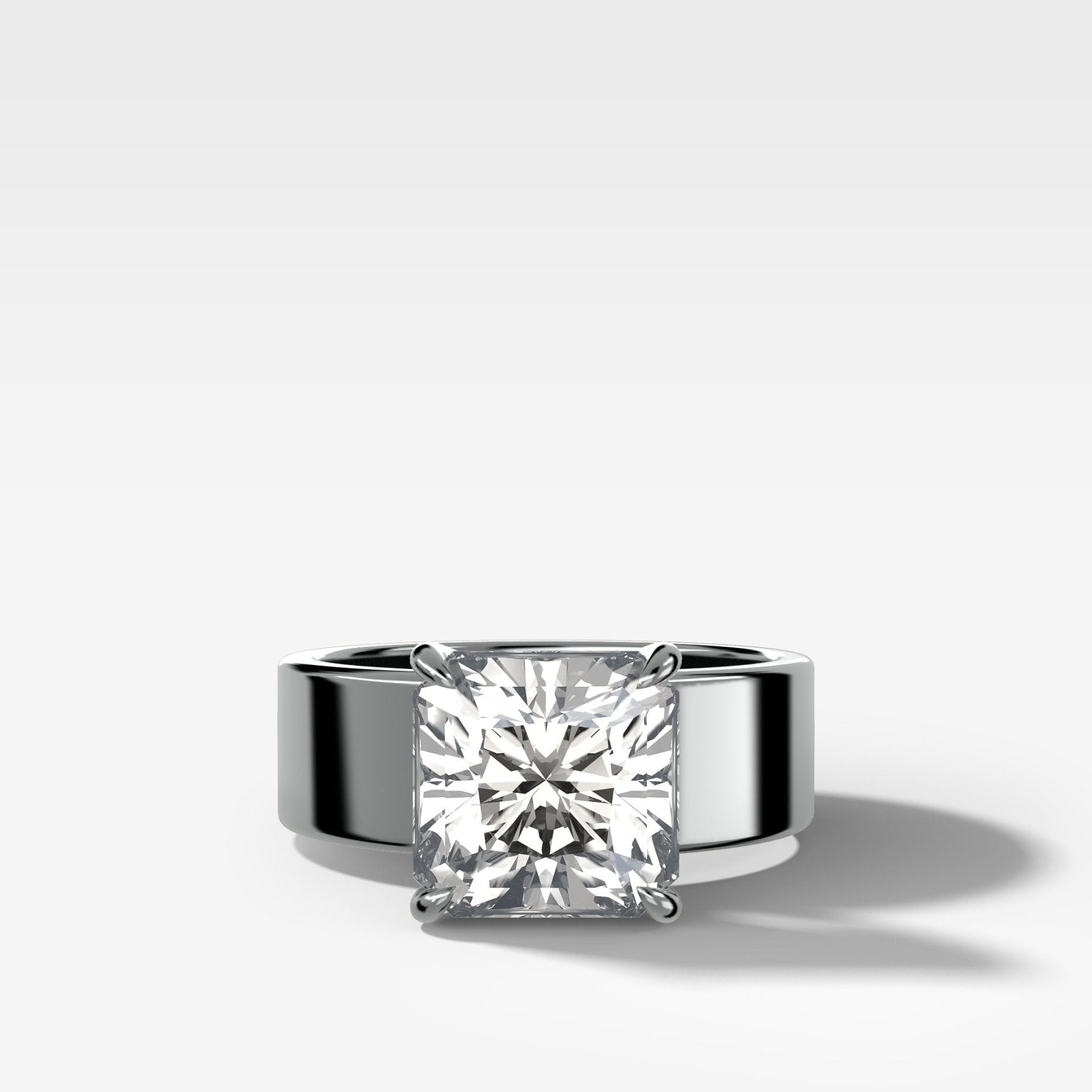 Square Radiant Finest Cigar Band Engagement Ring | GOODSTONE