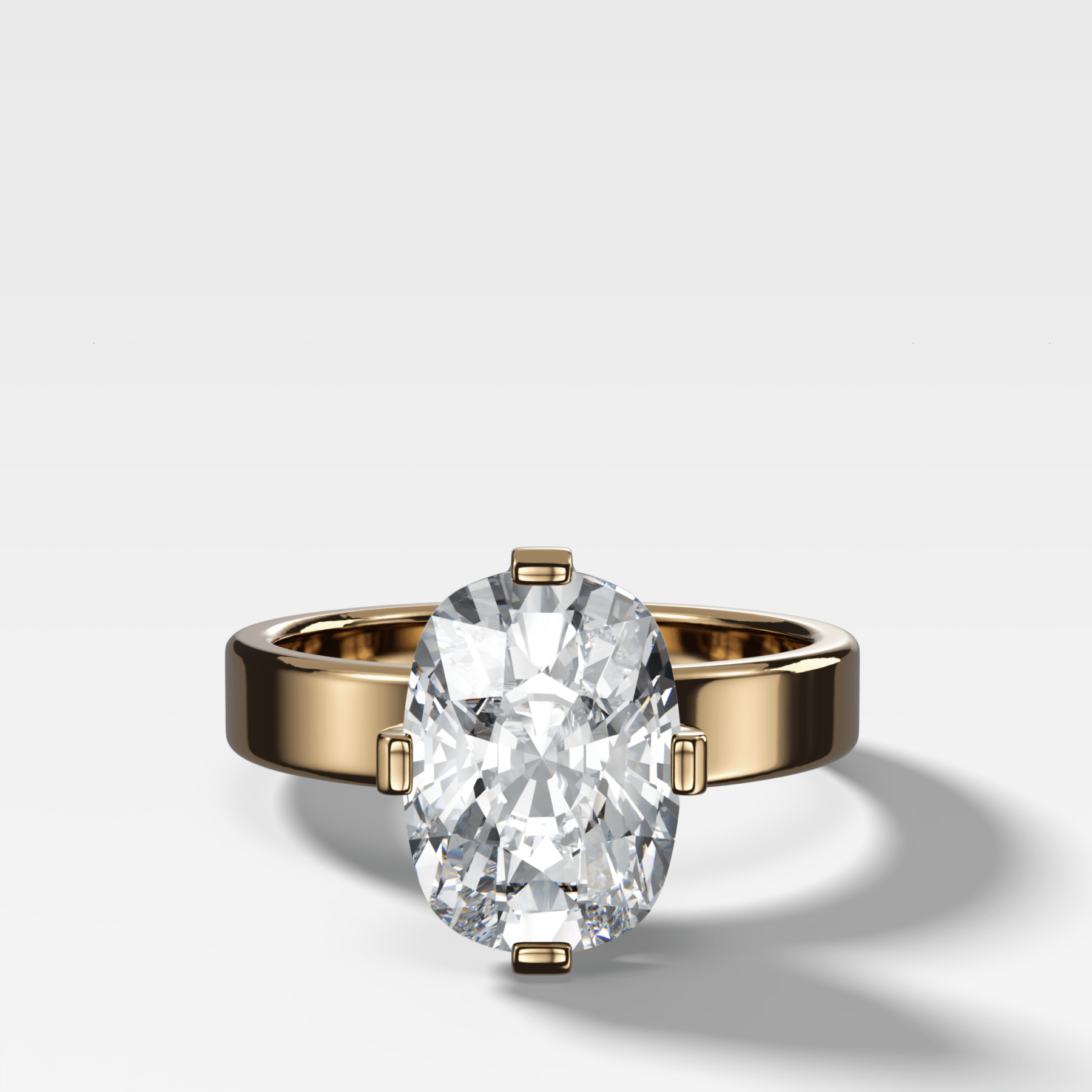 Finest Compass Solitaire Engagement Ring with Elongated Cushion Cut Diamond - GOODSTONE