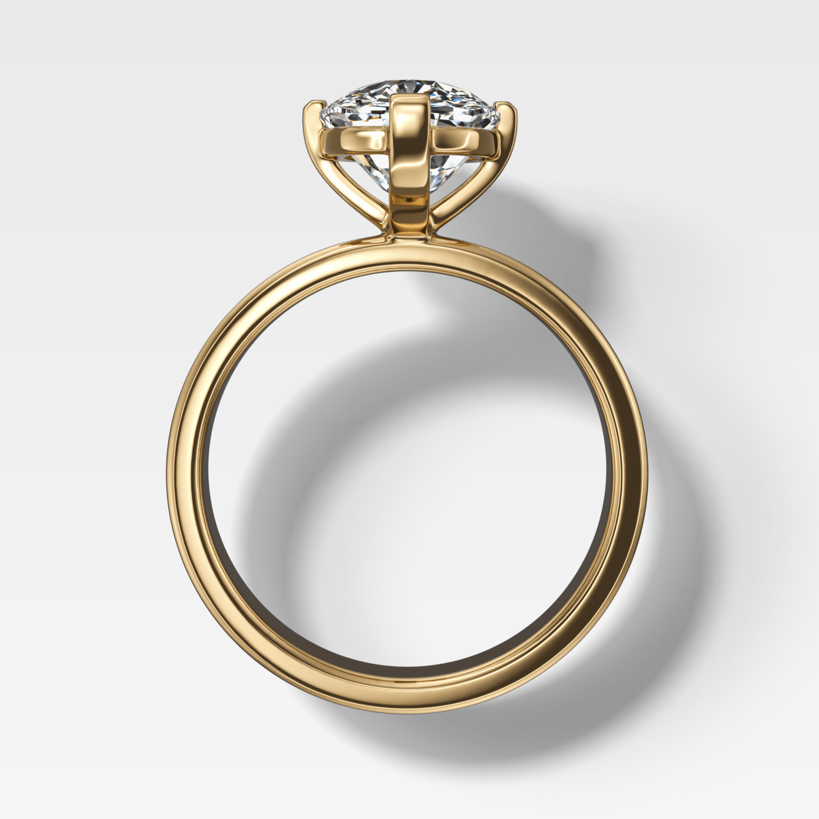 Finest Compass Solitaire Engagement Ring with Elongated Cushion Cut Diamond - GOODSTONE