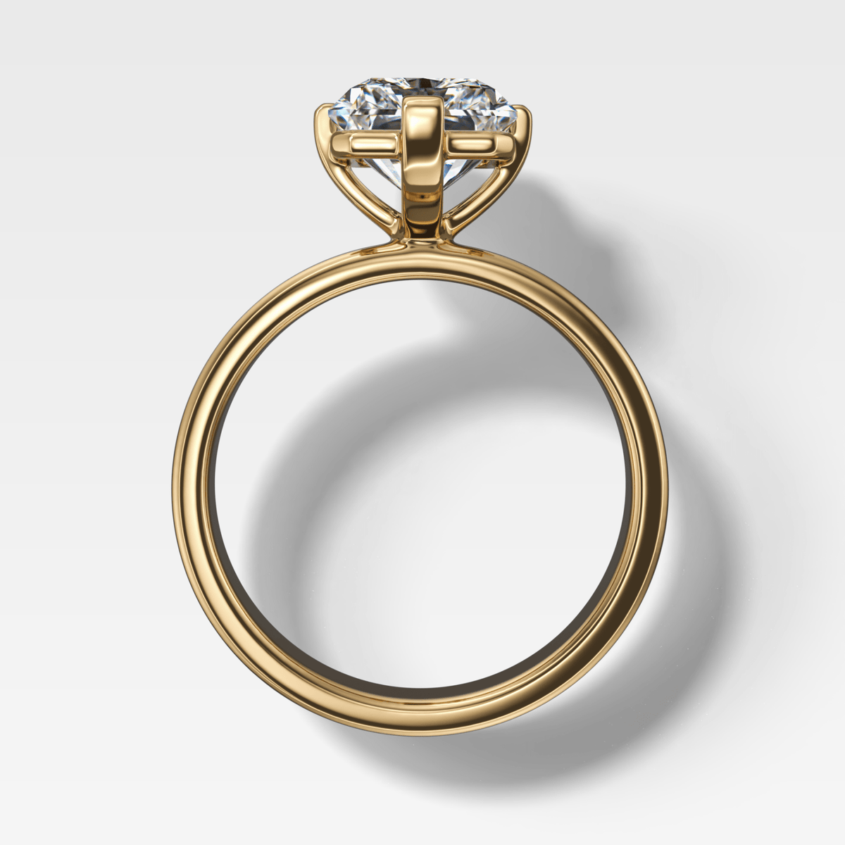 Finest Compass Solitaire Engagement Ring with Elongated Radiant Cut Diamond - GOODSTONE