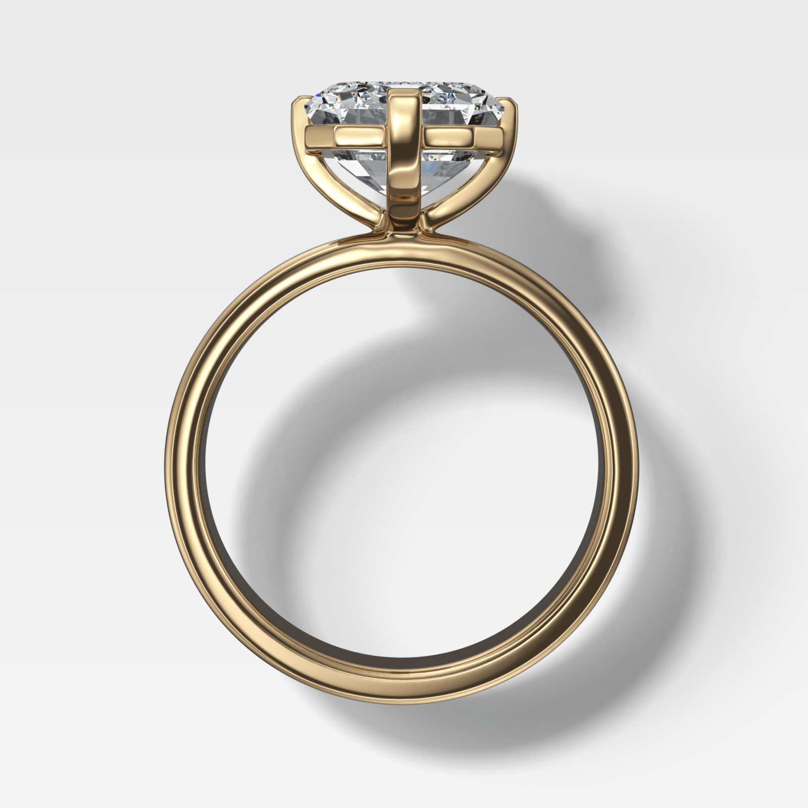 Finest Compass Solitaire Engagement Ring with Emerald Cut Diamond - GOODSTONE