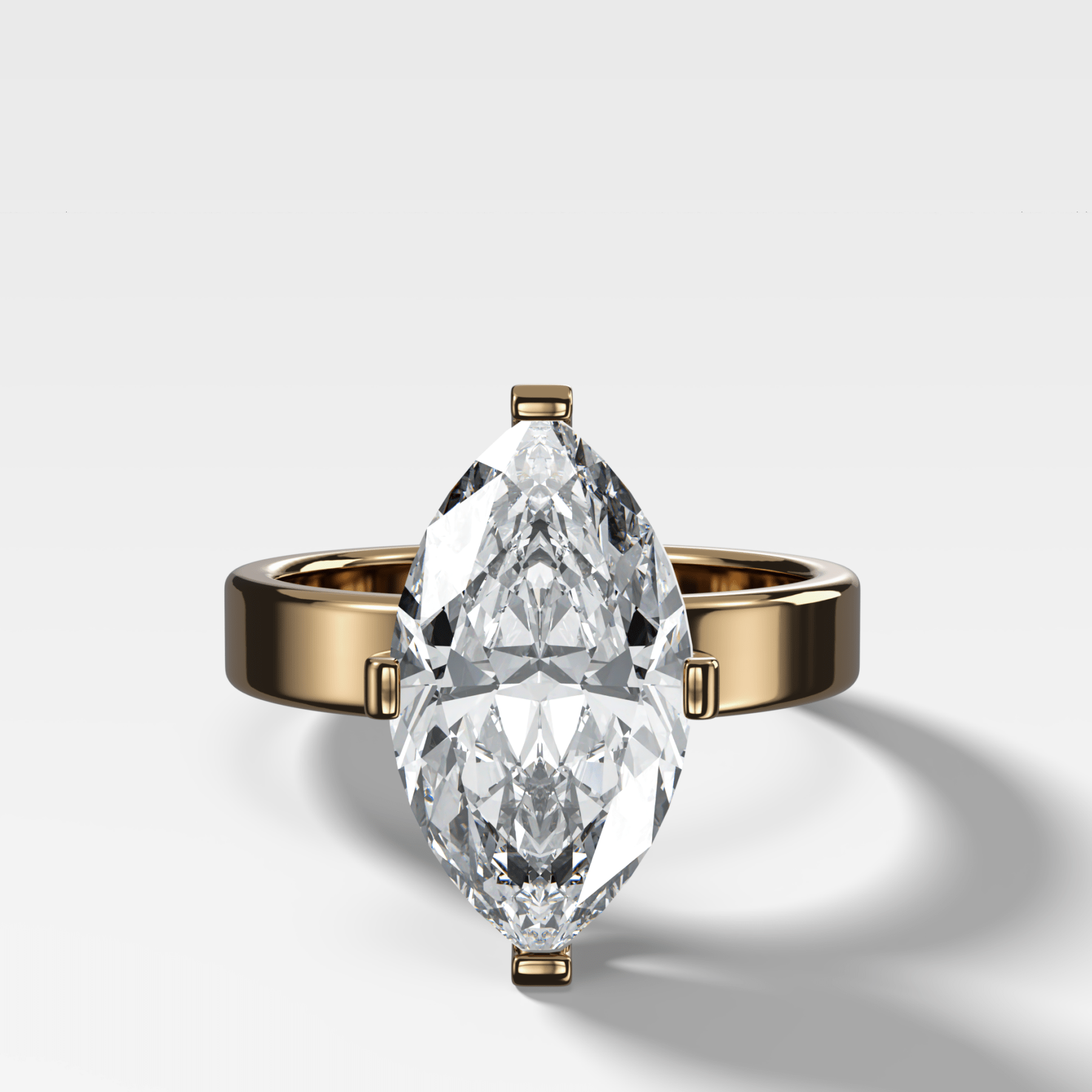 Finest Compass Solitaire Engagement Ring with Marquise Cut Diamond - GOODSTONE