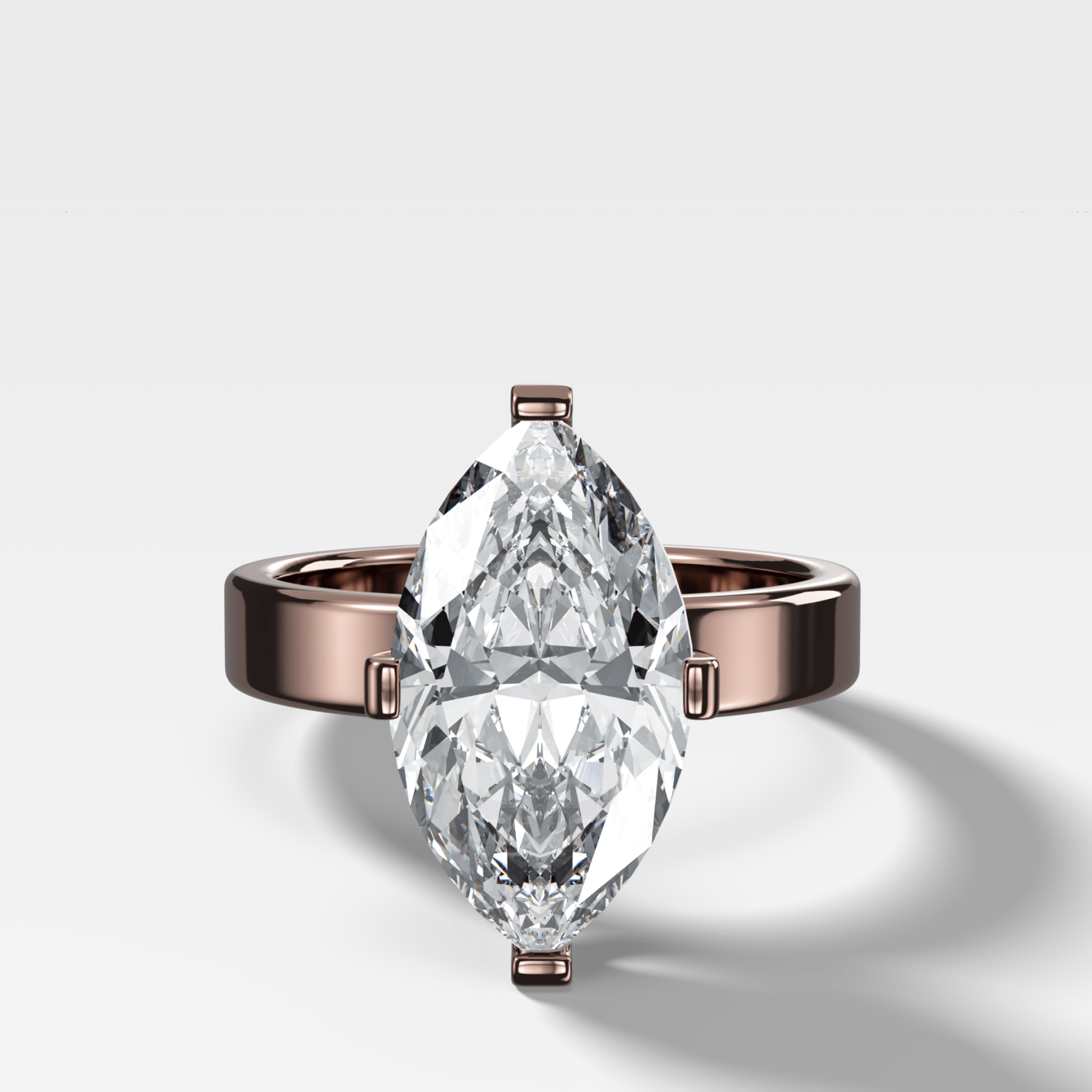 Finest Compass Solitaire Engagement Ring with Marquise Cut Diamond - GOODSTONE