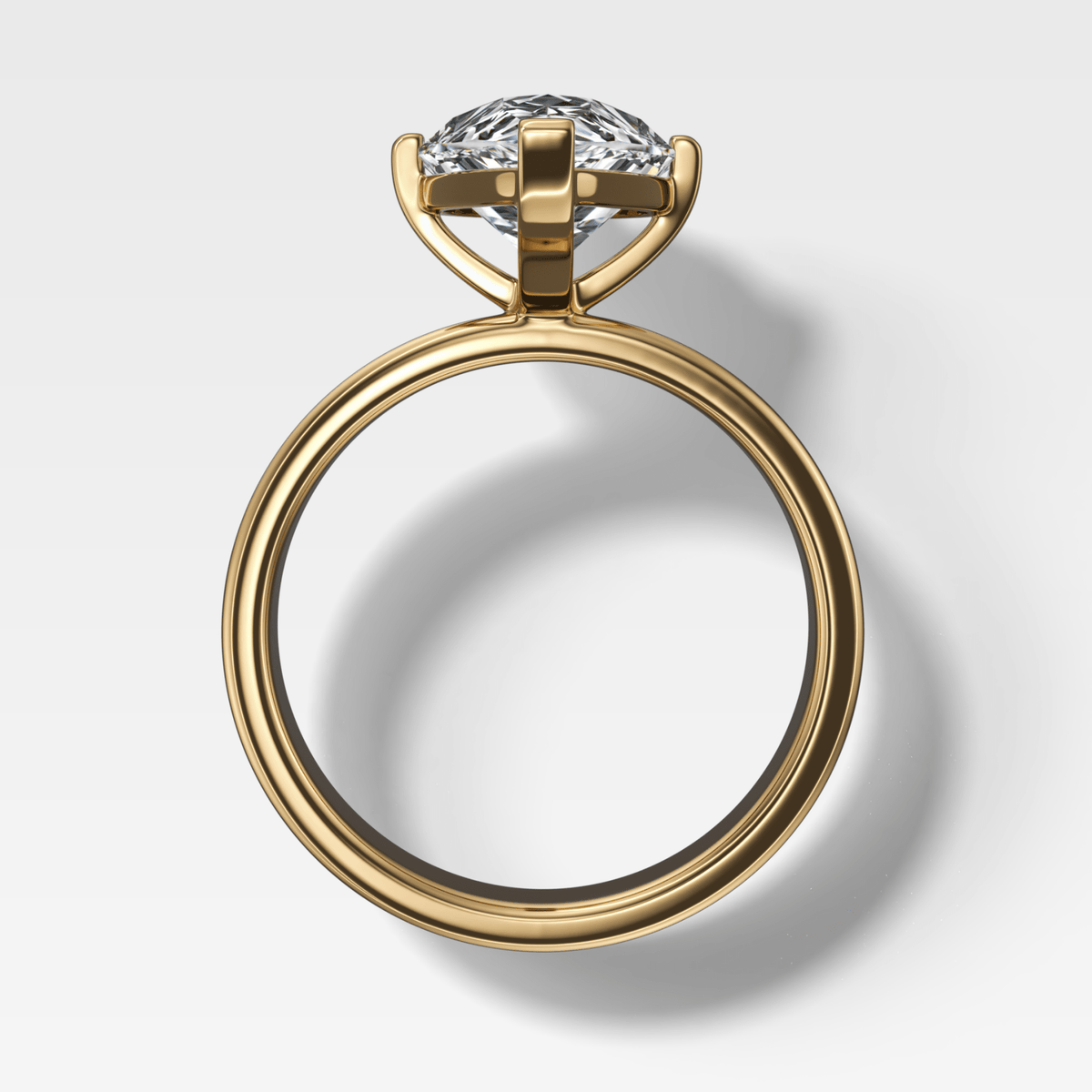 Finest Compass Solitaire Engagement Ring with Pear Cut Diamond - GOODSTONE