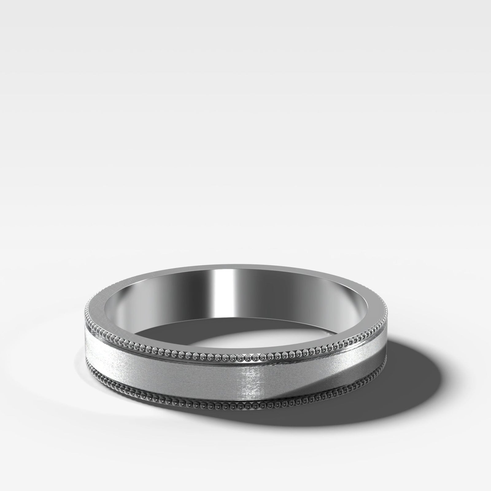 Finest Milgrain Matte Wedding Band 4mm - GOODSTONE