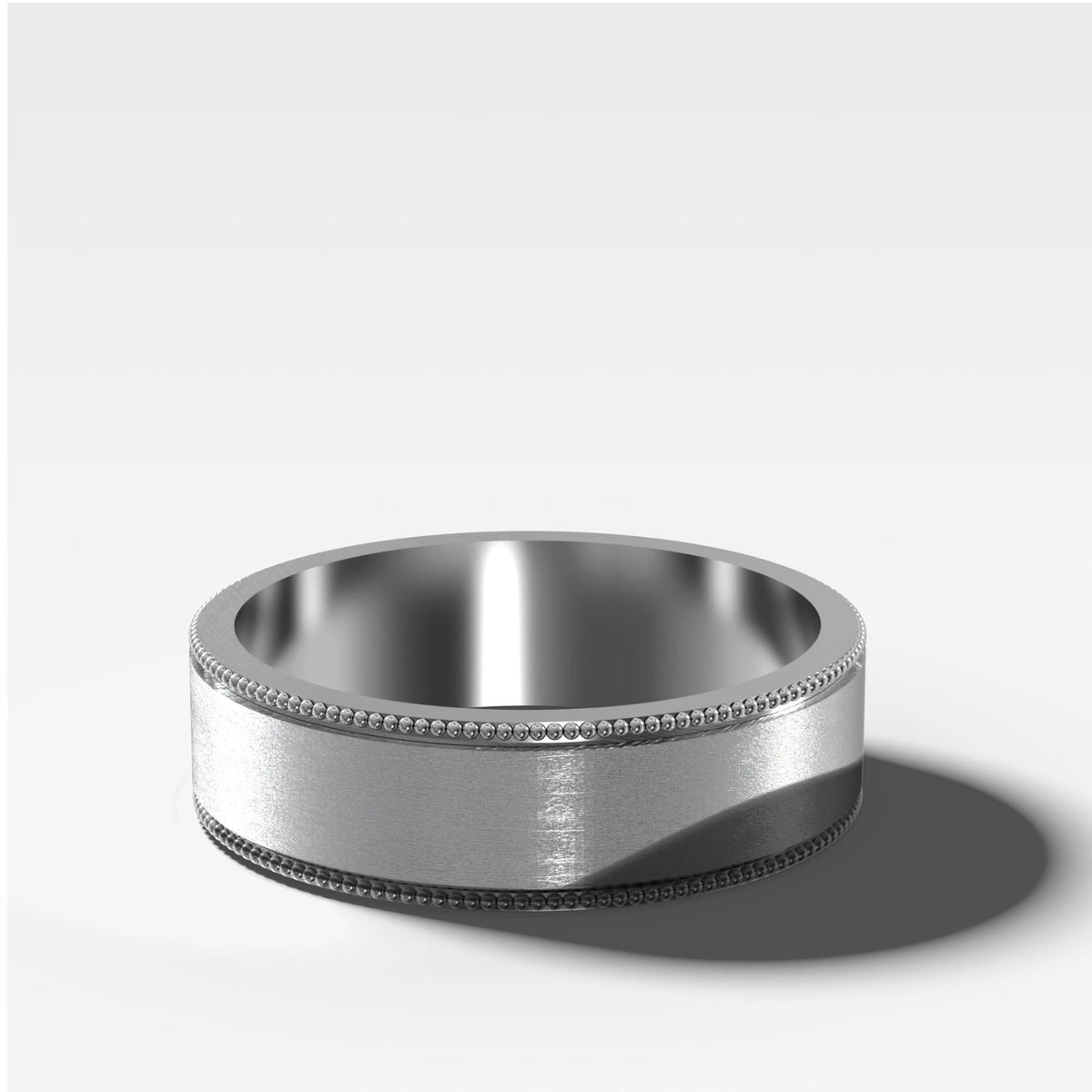 Finest Milgrain Matte Wedding Band 6mm - GOODSTONE