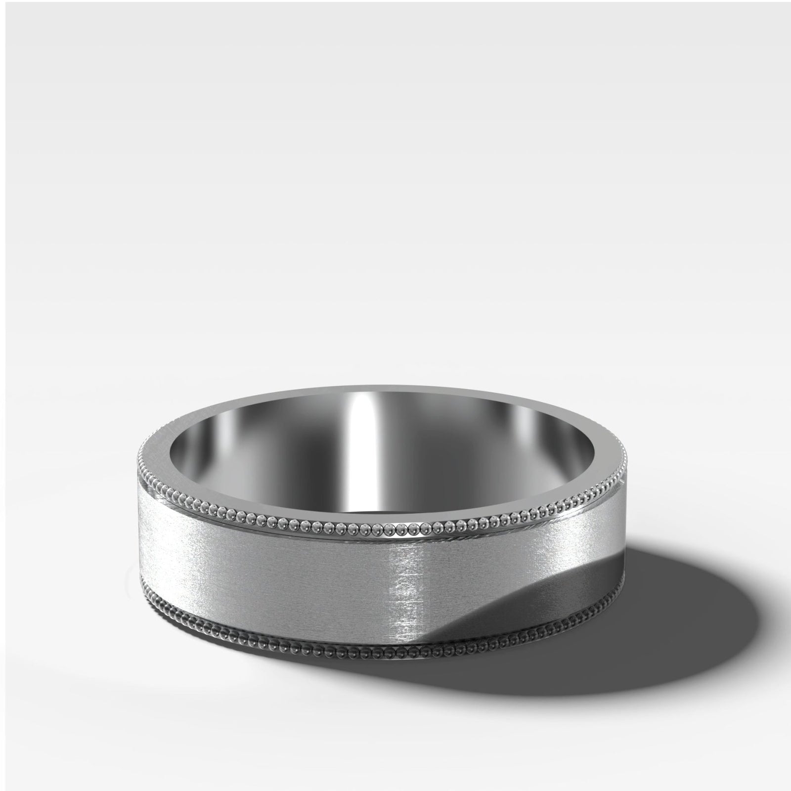 Finest Milgrain Matte Wedding Band 6mm - GOODSTONE
