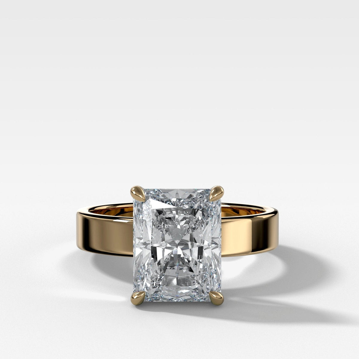 Finest Solitaire Engagement Ring set with 3.04ct Lab Grown Elongated Radiant Cut Diamond - GOODSTONE