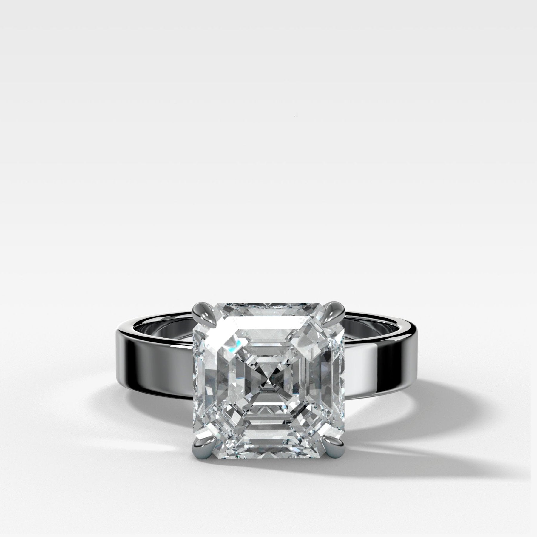 Finest Solitaire Engagement Ring With Asscher Cut Diamond - GOODSTONE