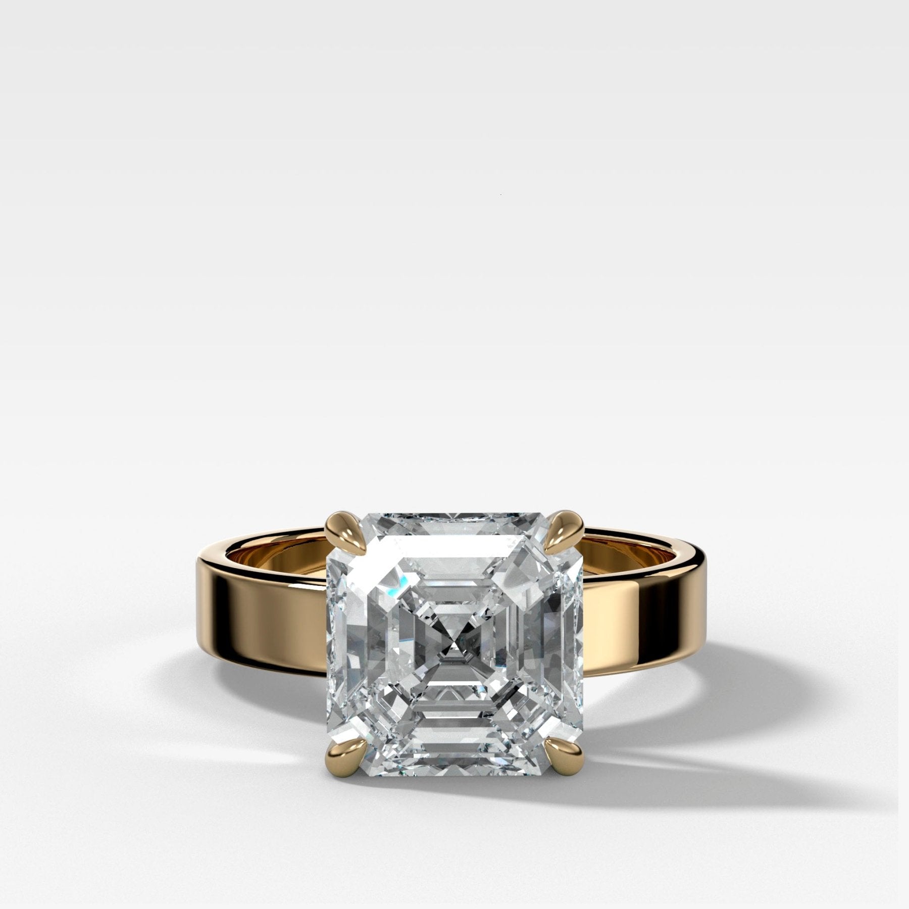 Finest Solitaire Engagement Ring With Asscher Cut Diamond - GOODSTONE