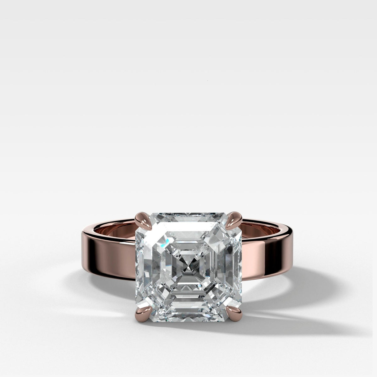 Finest Solitaire Engagement Ring With Asscher Cut Diamond - GOODSTONE