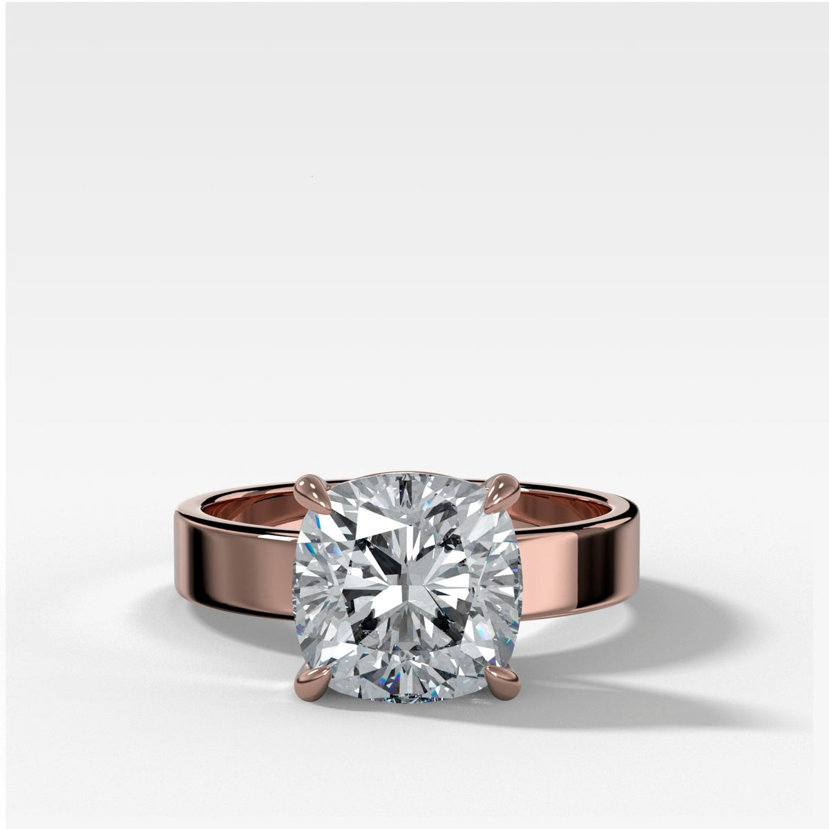 Finest Solitaire Engagement Ring With Cushion Cut Diamond - GOODSTONE