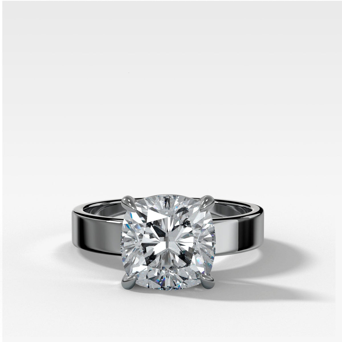 Finest Solitaire Engagement Ring With Cushion Cut Diamond - GOODSTONE