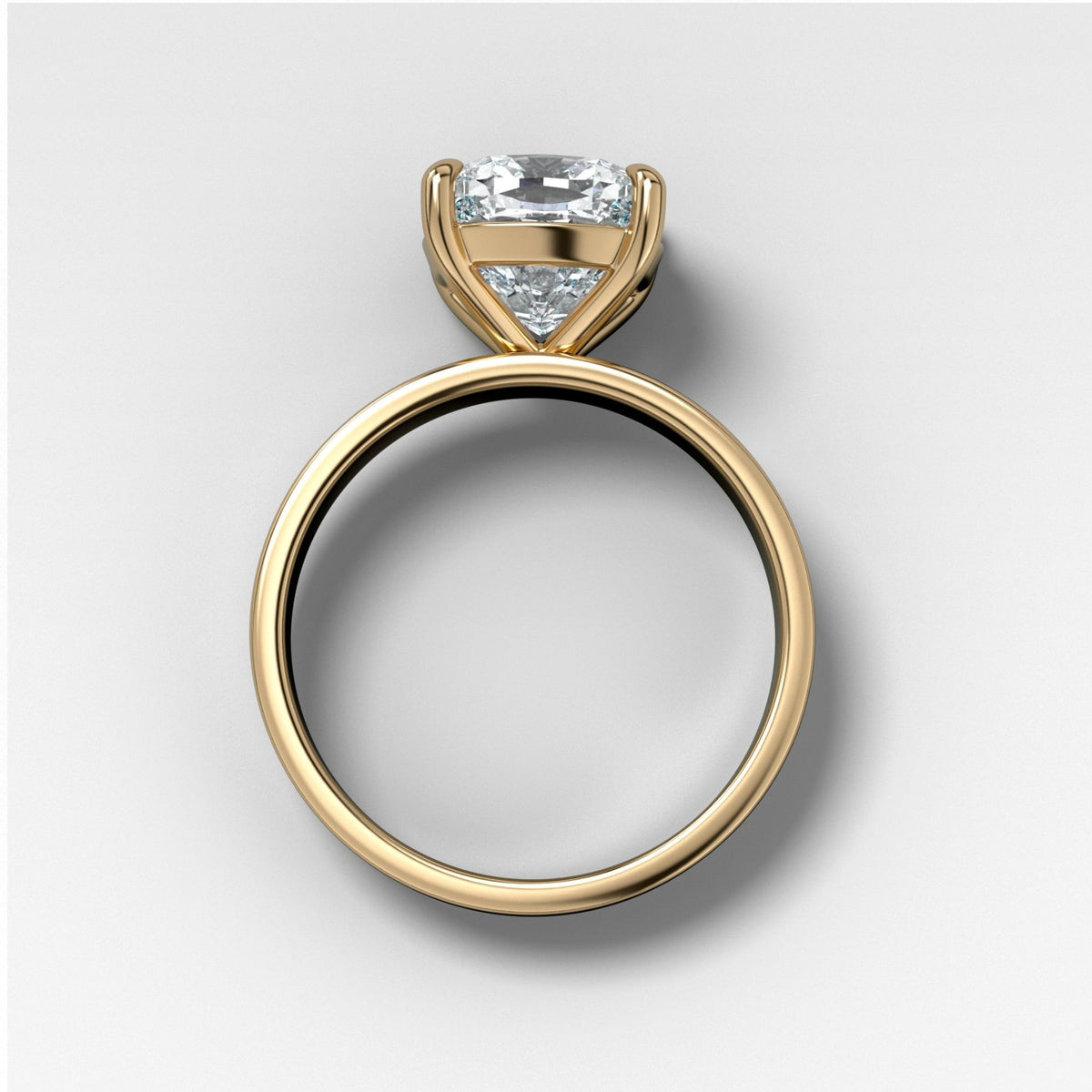 Finest Solitaire Engagement Ring With Cushion Cut Diamond - GOODSTONE