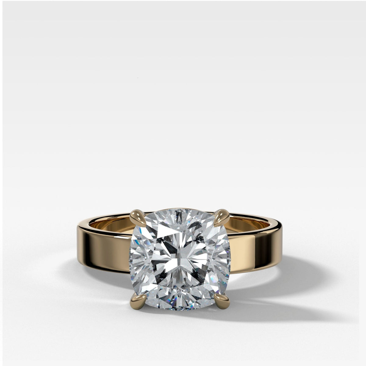 Finest Solitaire Engagement Ring With Cushion Cut Diamond - GOODSTONE