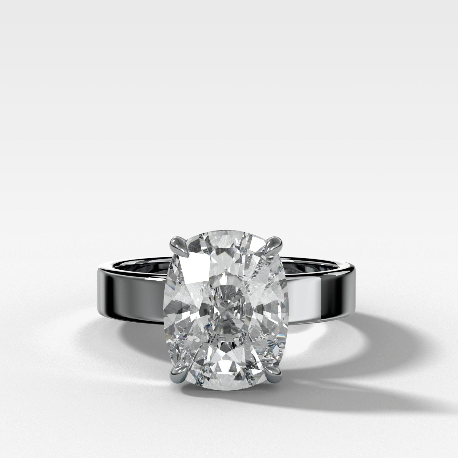 Finest Solitaire Engagement Ring With Elongated Cushion Cut Diamond - GOODSTONE