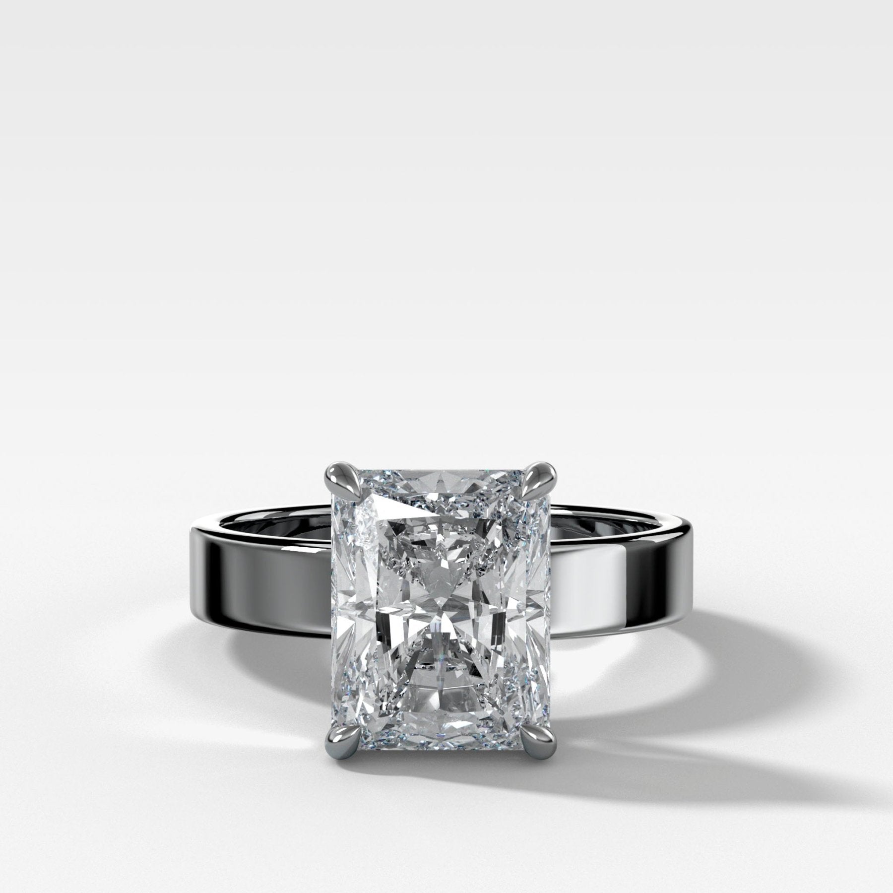Finest Solitaire Engagement Ring With Elongated Radiant Cut Diamond - GOODSTONE