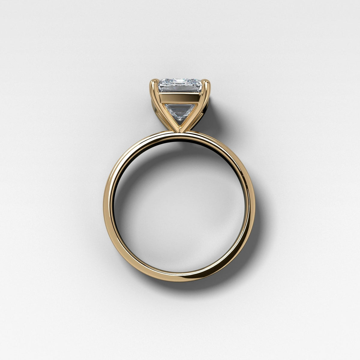 Finest Solitaire Engagement Ring With Emerald Cut Diamond - GOODSTONE