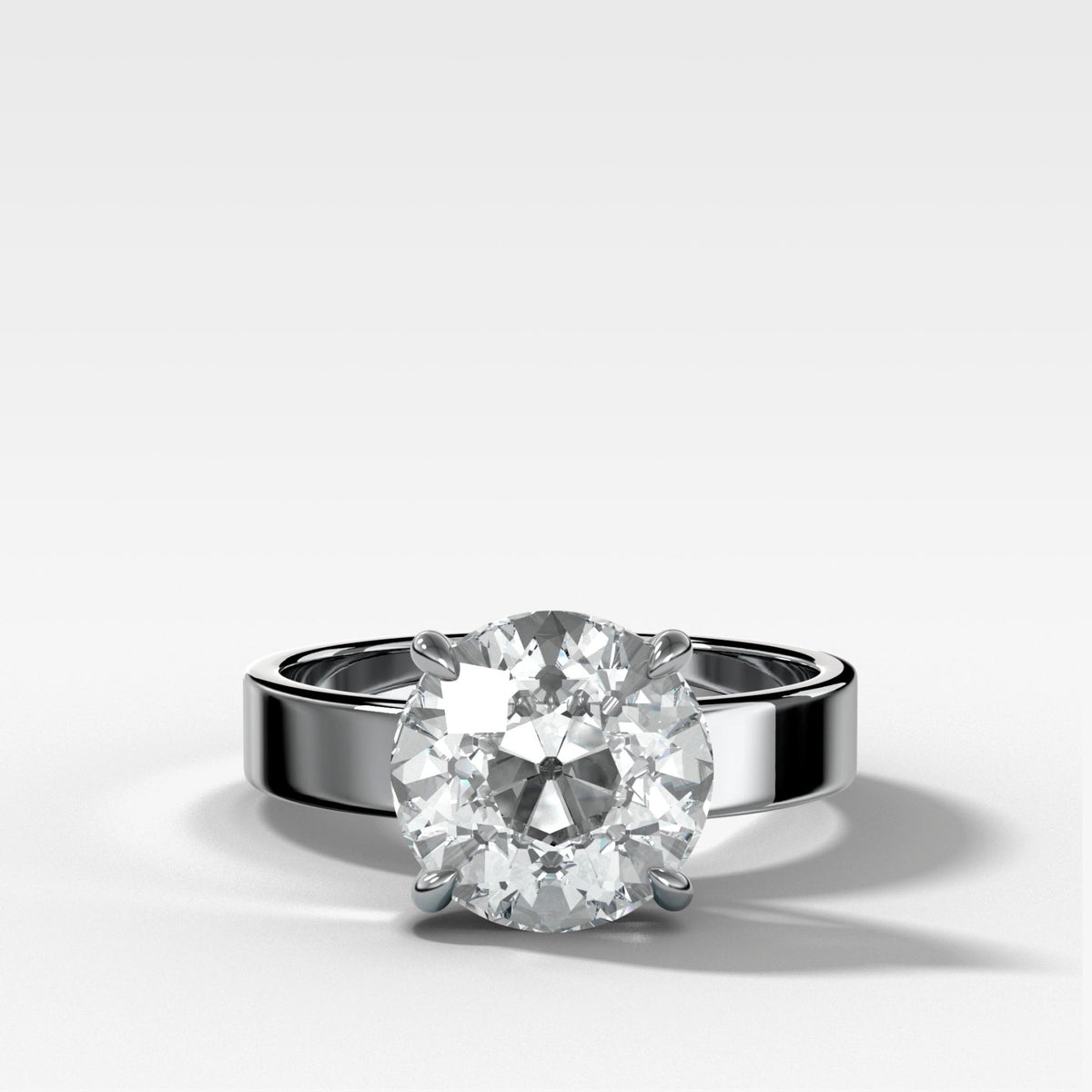Finest Solitaire Engagement Ring With Old Euro Cut Diamond - GOODSTONE