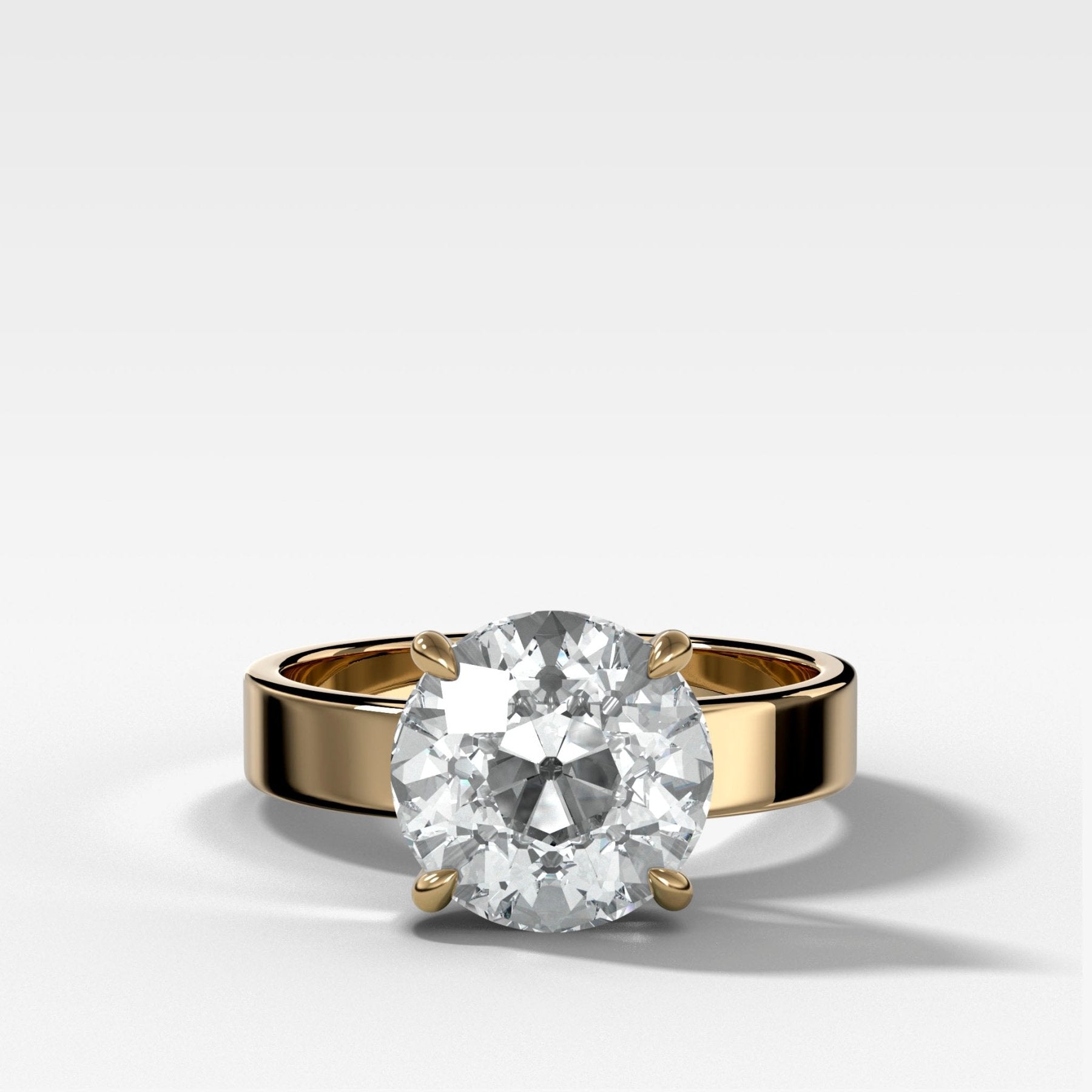 Finest Solitaire Engagement Ring With Old Euro Cut Diamond - GOODSTONE
