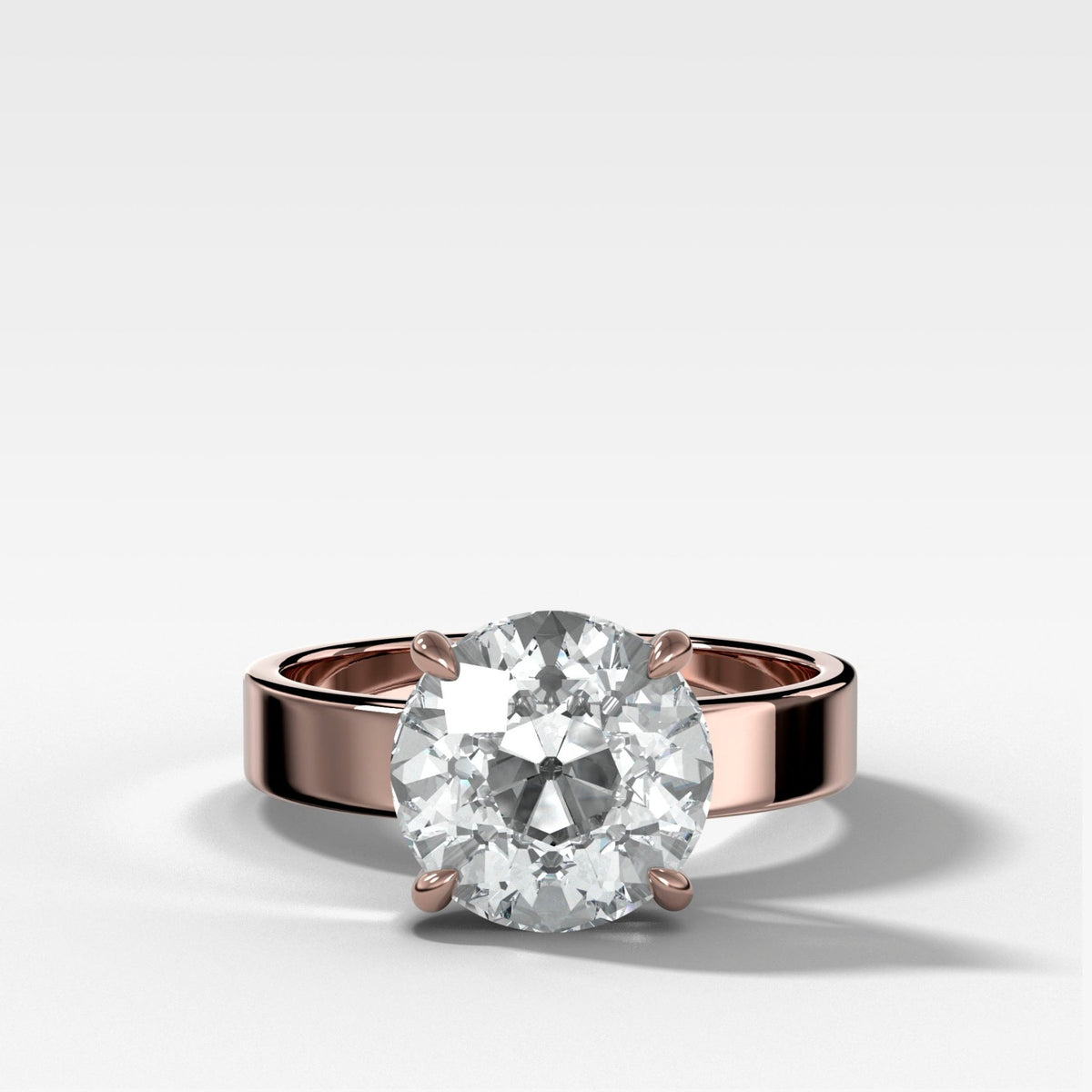Finest Solitaire Engagement Ring With Old Euro Cut Diamond - GOODSTONE