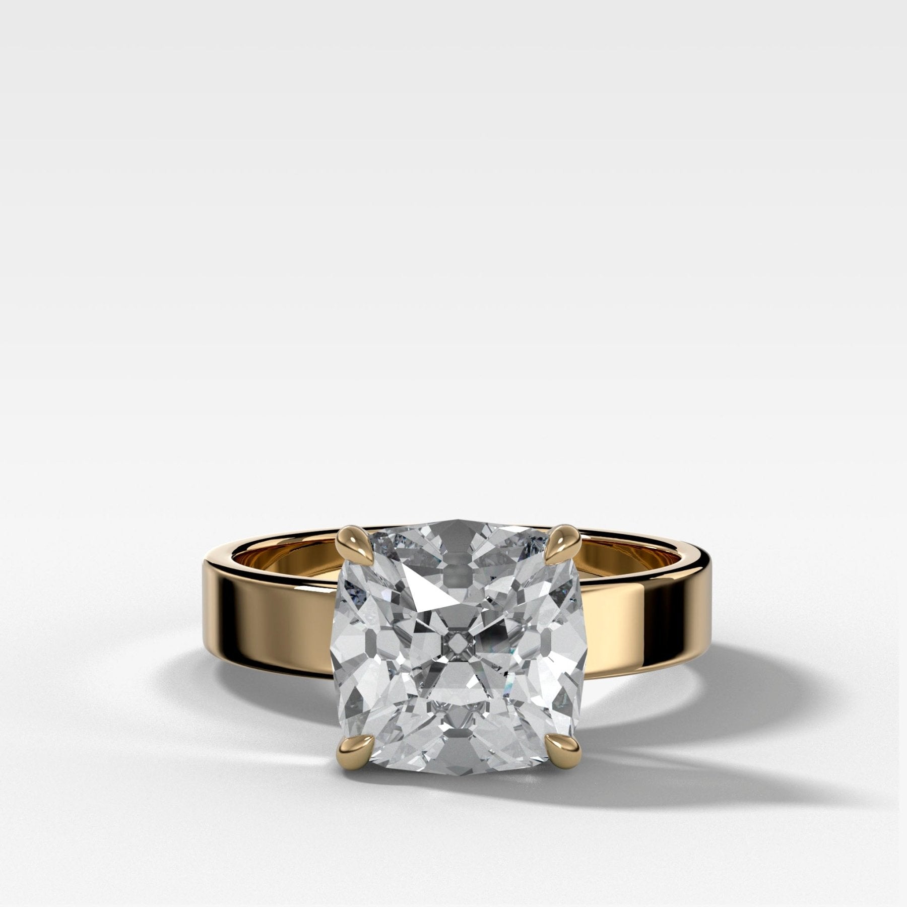 Finest Solitaire Engagement Ring With Old Mine Cut Diamond - GOODSTONE